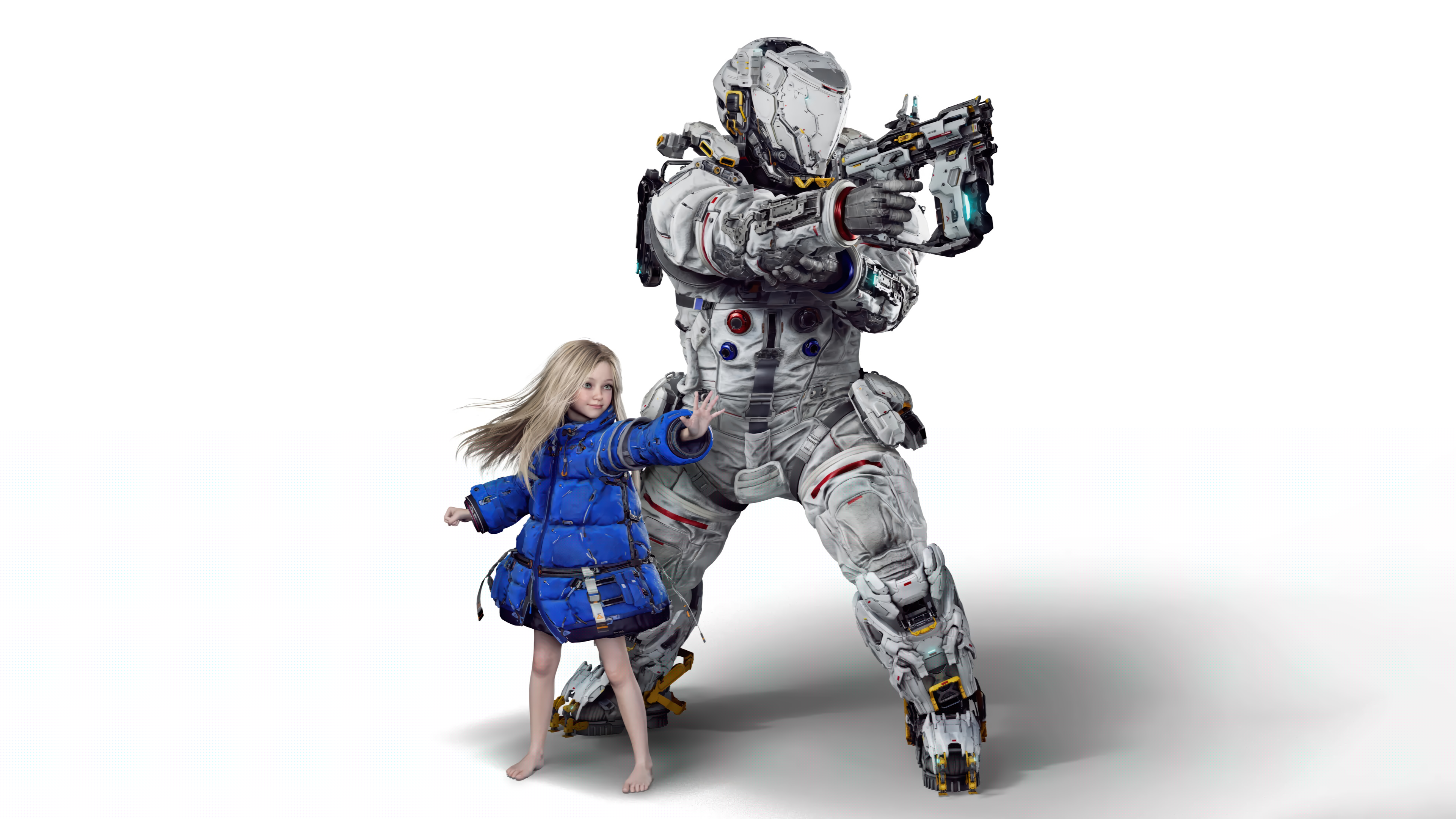 Pragmata 4K Ultra HD: Astronaut Guardian & Girl Pragmata 4K Ultra HD: Astronaut Guardian & Girl — 3840×2160 HD wallpaper