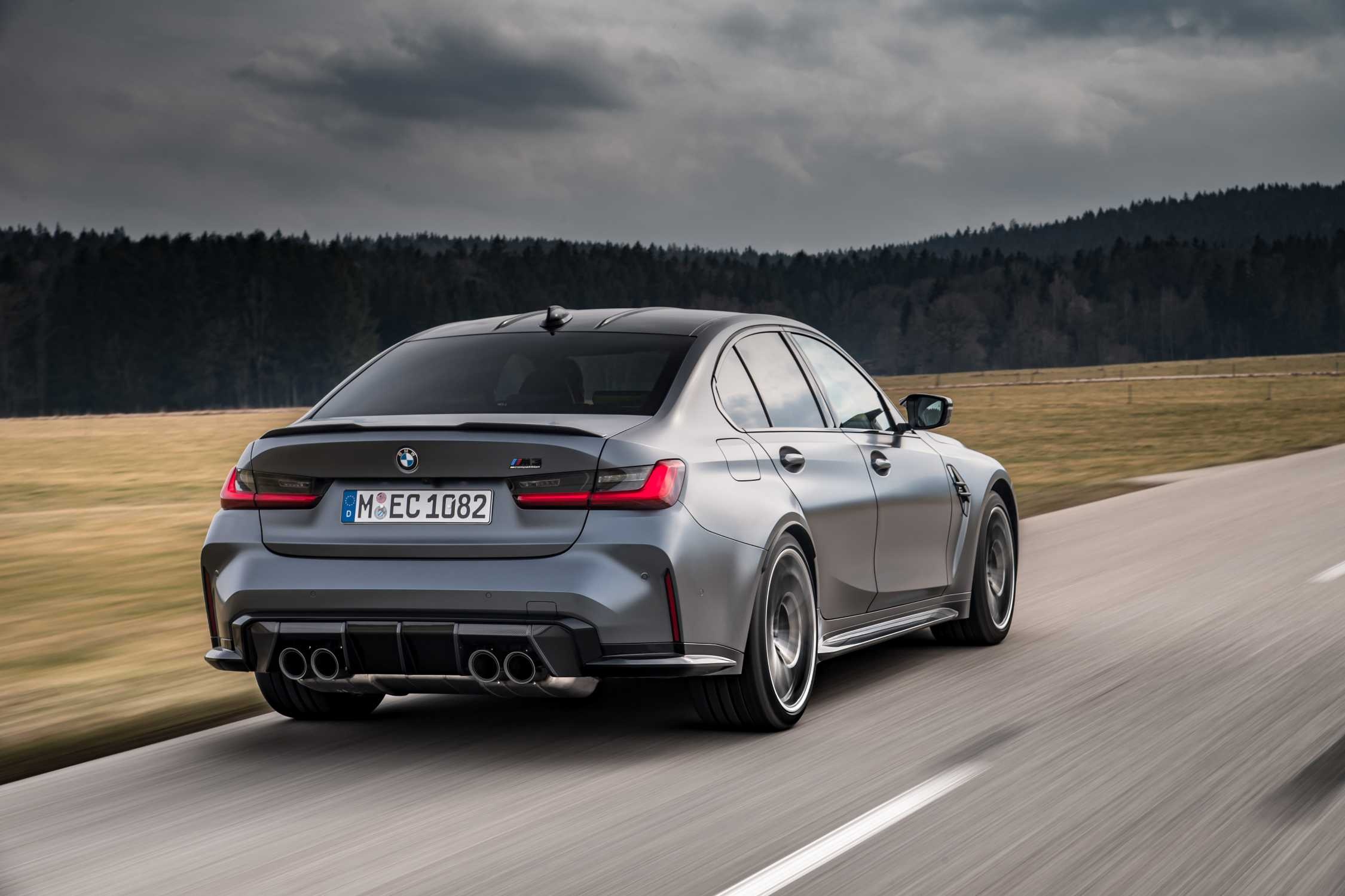 BMW M3 Competition, Rear quad exhaust, Overcast countryside road BMW M3 Competition, Rear quad exhaust, Overcast countryside road — 2250×1500 HD wallpaper