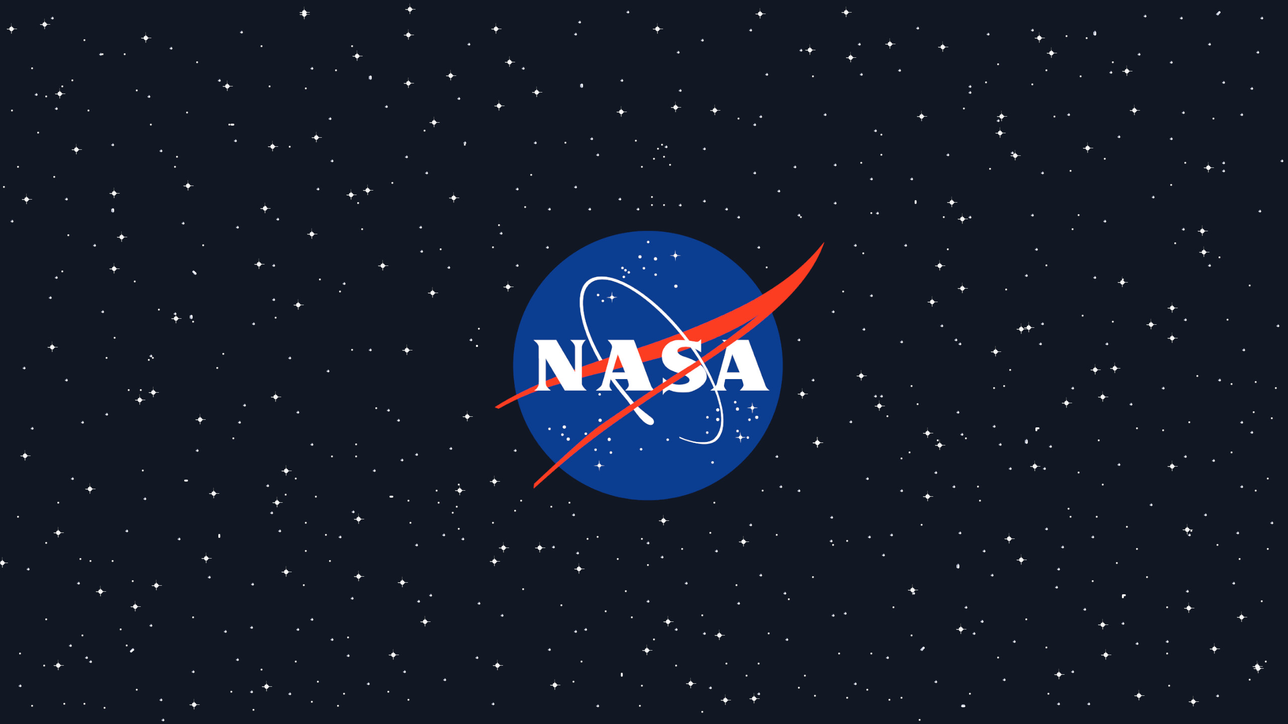 NASA meatball logo, Starry night sky, Dark blue space NASA meatball logo, Starry night sky, Dark blue space — 2560×1440 HD wallpaper