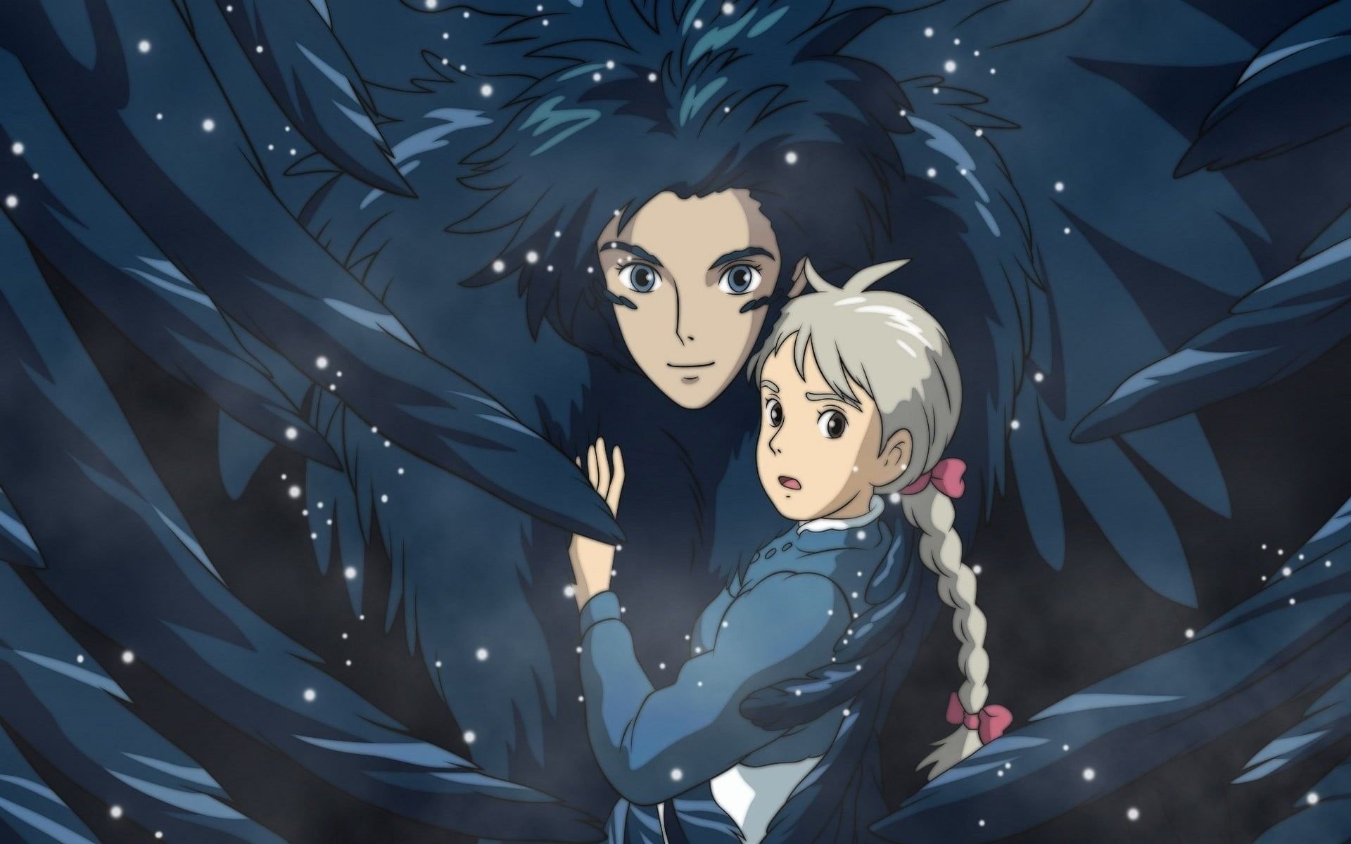 Howl and Sophie, Howl's Moving Castle, Dark feathered wings Howl and Sophie, Howl's Moving Castle, Dark feathered wings — 1920×1200 HD wallpaper