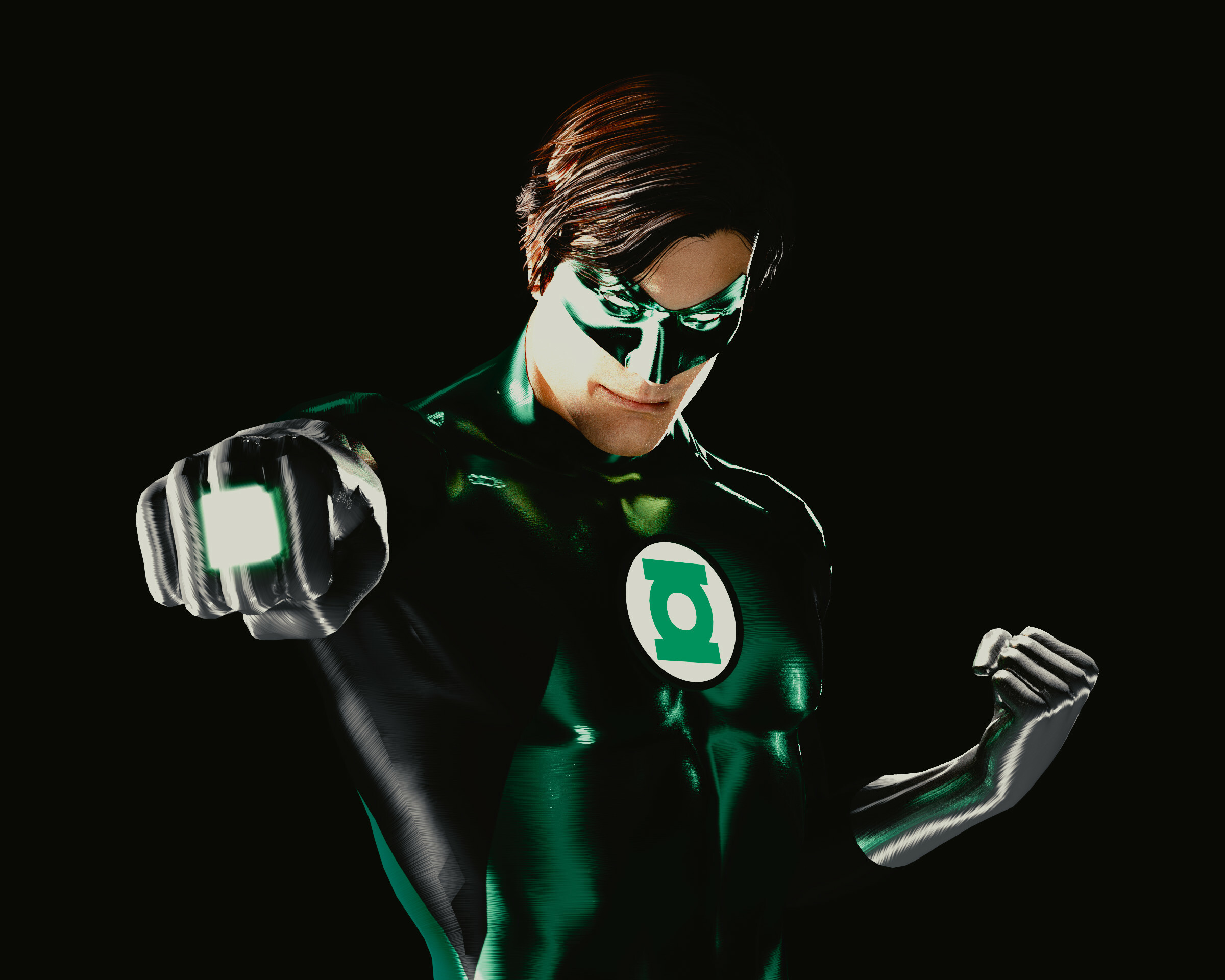Hal Jordan, Green Lantern emblem, Glowing power ring Hal Jordan, Green Lantern emblem, Glowing power ring — 2400×1920 HD wallpaper