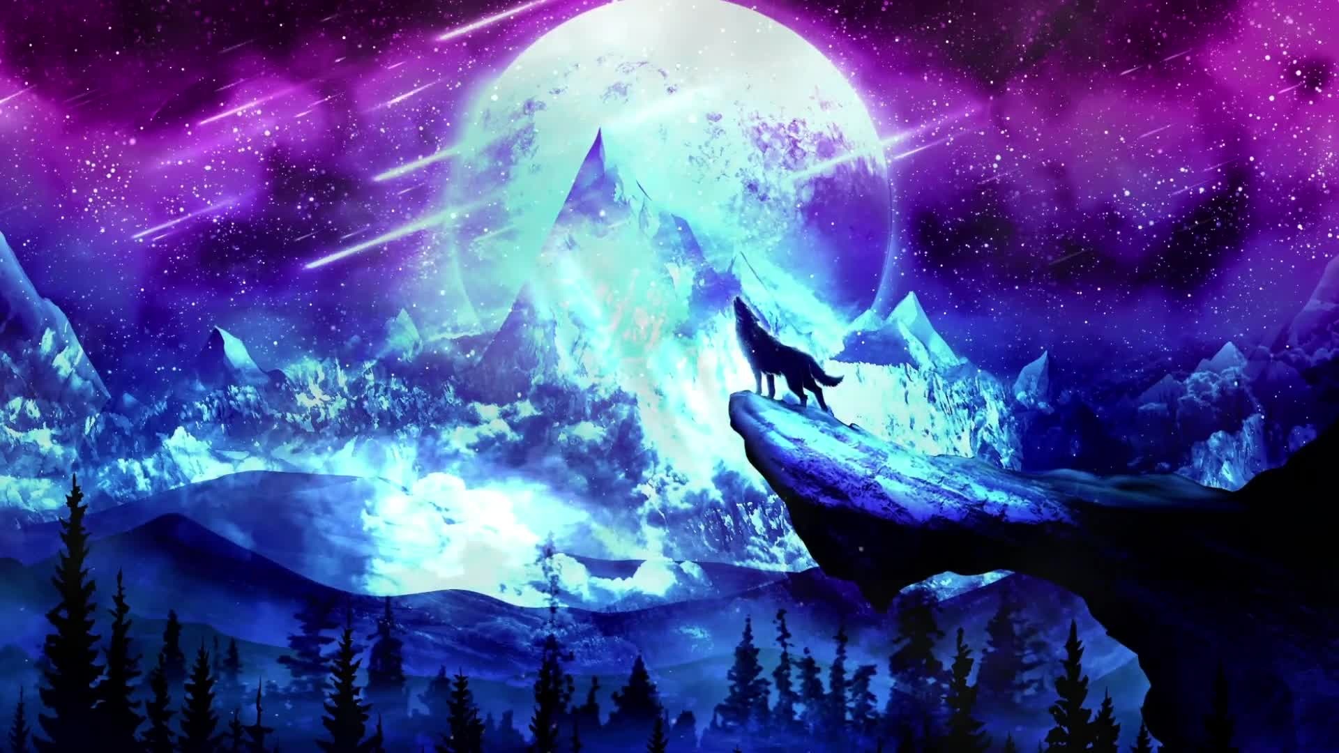 Meteoric shower, Howling Wolf Wallpaper, Full HD Desktop — 1920×1080 HD wallpaper