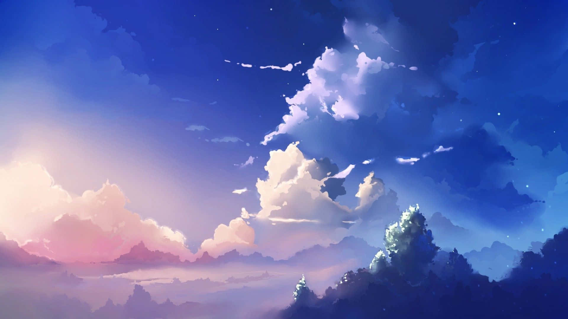 Makoto Shinkai style, Towering cumulus clouds, Pastel twilight sky Makoto Shinkai style, Towering cumulus clouds, Pastel twilight sky — 1920×1080 HD wallpaper