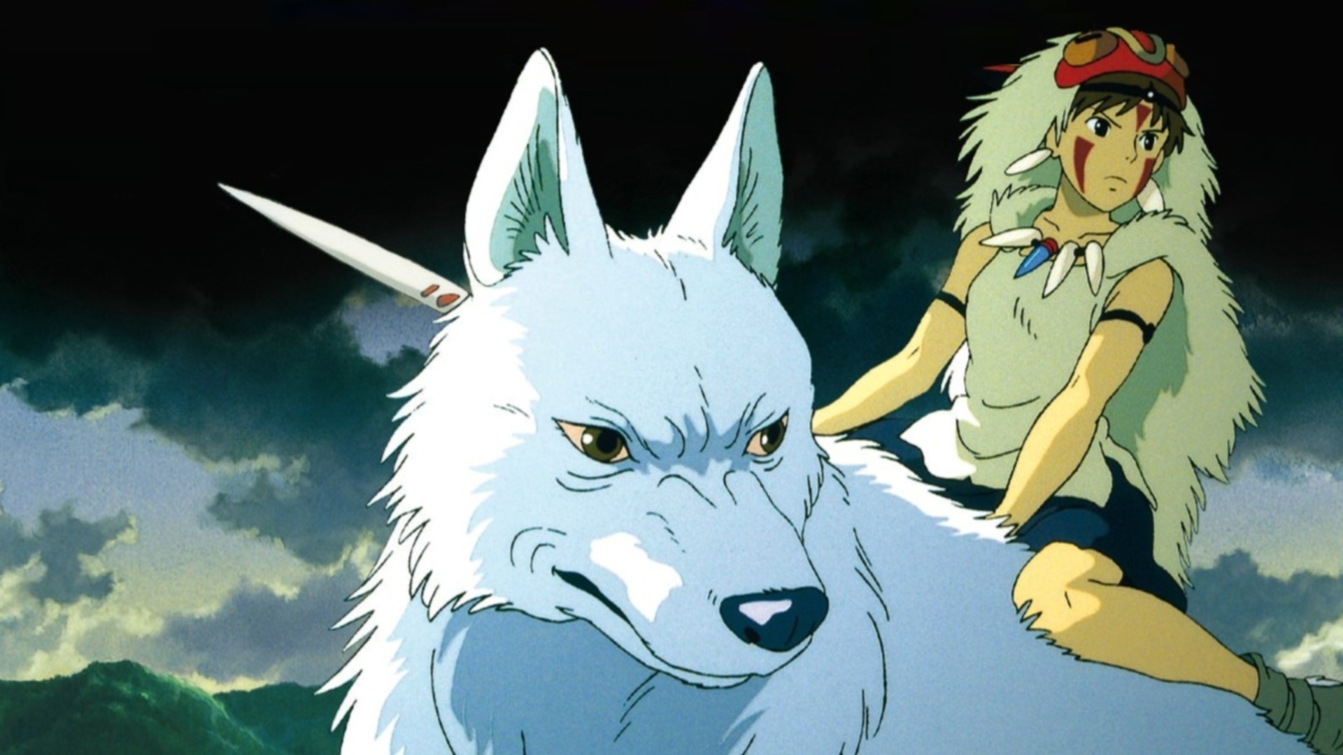 San Princess Mononoke, Wolf Moro, Stormy mountain sky San Princess Mononoke, Wolf Moro, Stormy mountain sky — 1920×1080 HD wallpaper