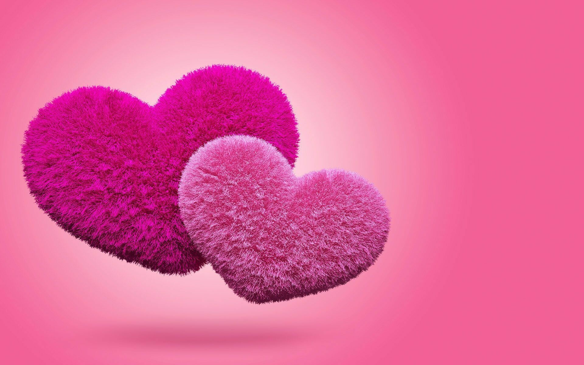 Fluffy heart pillows, Magenta and pink pair, Pink gradient Fluffy heart pillows, Magenta and pink pair, Pink gradient — 1920×1200 HD wallpaper