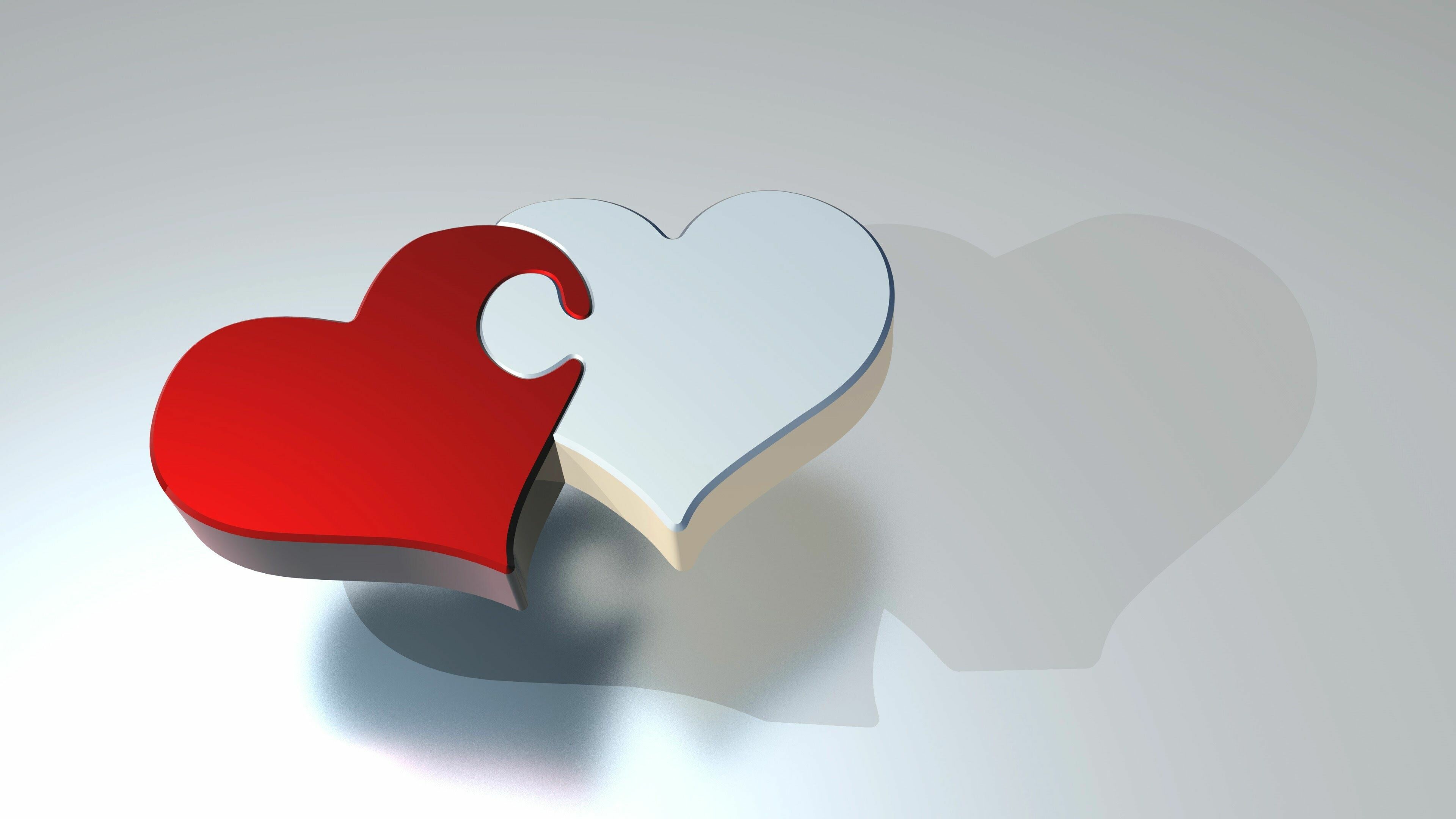 Puzzle, Hearts Wallpaper, 4K Desktop Puzzle, Hearts Wallpaper, 4K Desktop — 3840×2160 HD wallpaper