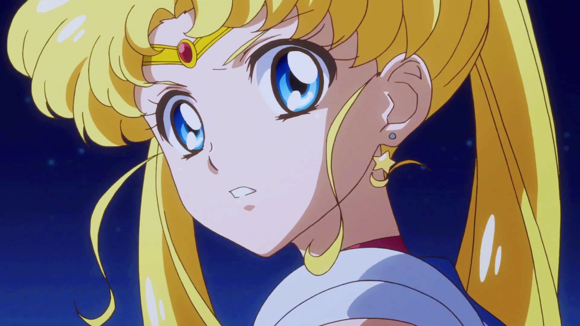 Sailor Moon Usagi, Golden tiara closeup, Star moon earrings Sailor Moon Usagi, Golden tiara closeup, Star moon earrings — 1920×1080 HD wallpaper