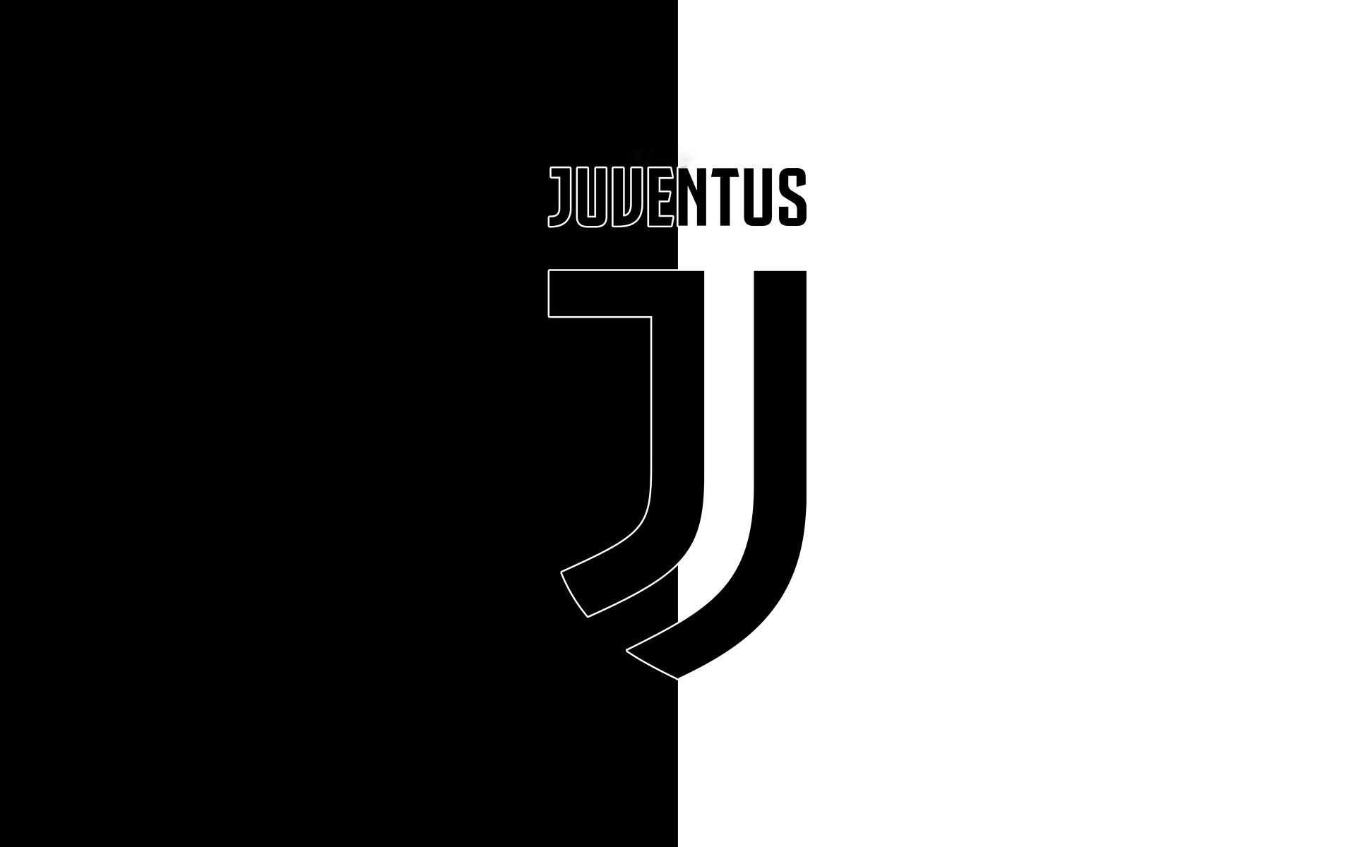 Juventus FC logo, JUVENTUS wordmark, Black white split Juventus FC logo, JUVENTUS wordmark, Black white split — 1920×1200 HD wallpaper