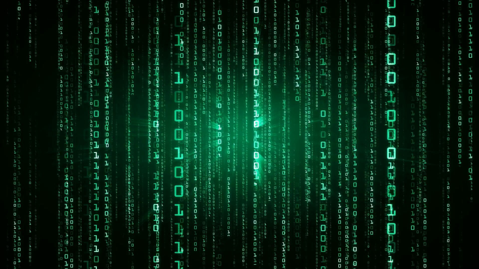 Matrix digital rain, Green binary code, Cascading ones zeros Matrix digital rain, Green binary code, Cascading ones zeros — 1920×1080 HD wallpaper