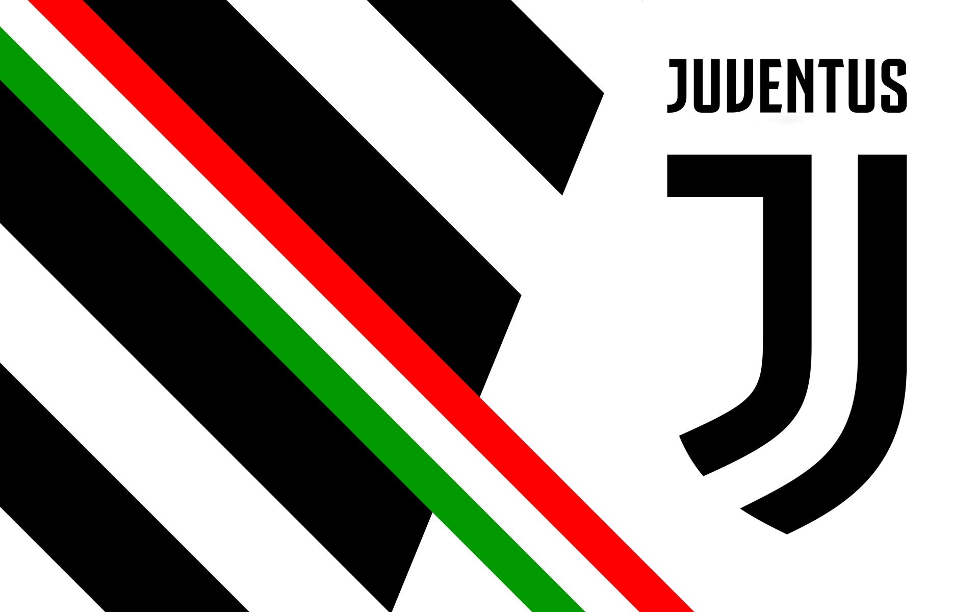 Juventus FC logo, Italian flag stripes, Black white diagonal bands Juventus FC logo, Italian flag stripes, Black white diagonal bands — 1920×1200 HD wallpaper