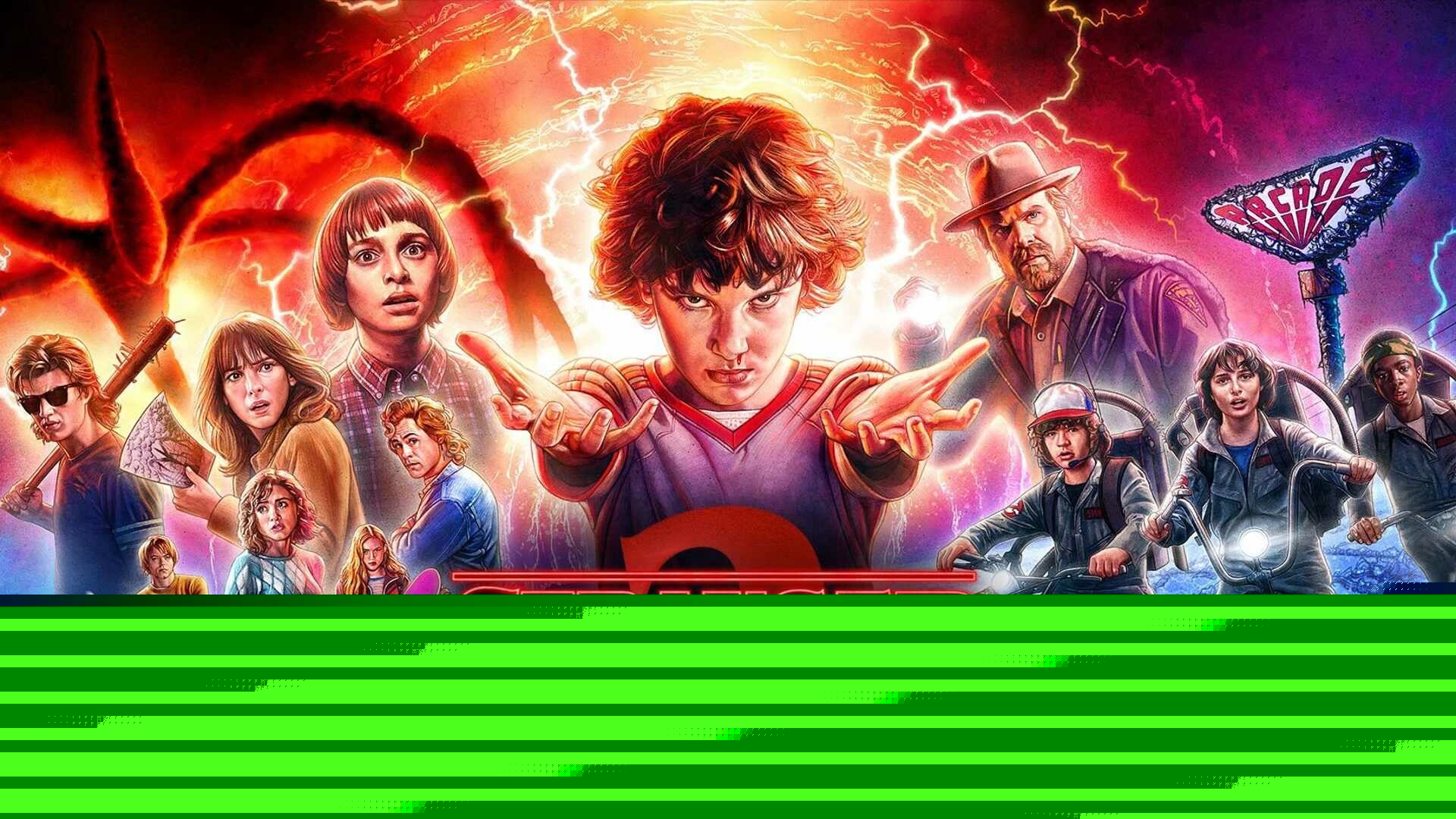 Season 2 (2017) poster, Eleven outstretched hands, Jim Hopper and kids Season 2 (2017) poster, Eleven outstretched hands, Jim Hopper and kids — 1920×1080 HD wallpaper