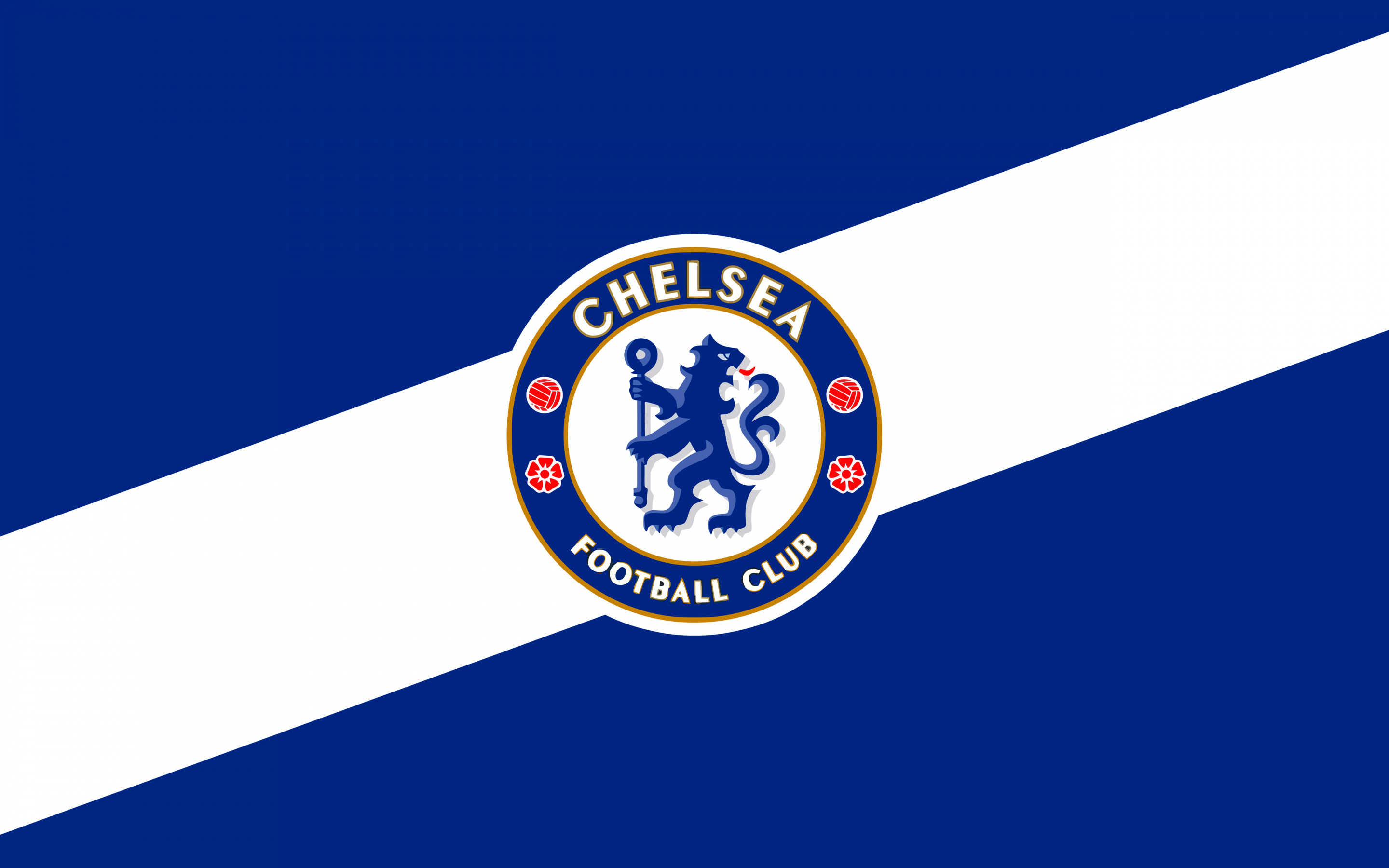 Chelsea FC crest, Diagonal white stripe, Royal blue Chelsea FC crest, Diagonal white stripe, Royal blue — 2880×1800 HD wallpaper