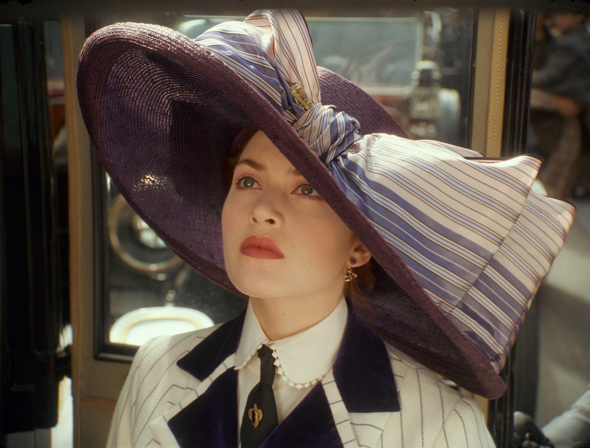 Rose DeWitt Bukater, Wide purple striped hat, Kate Winslet Rose DeWitt Bukater, Wide purple striped hat, Kate Winslet — 2048×1556 HD wallpaper