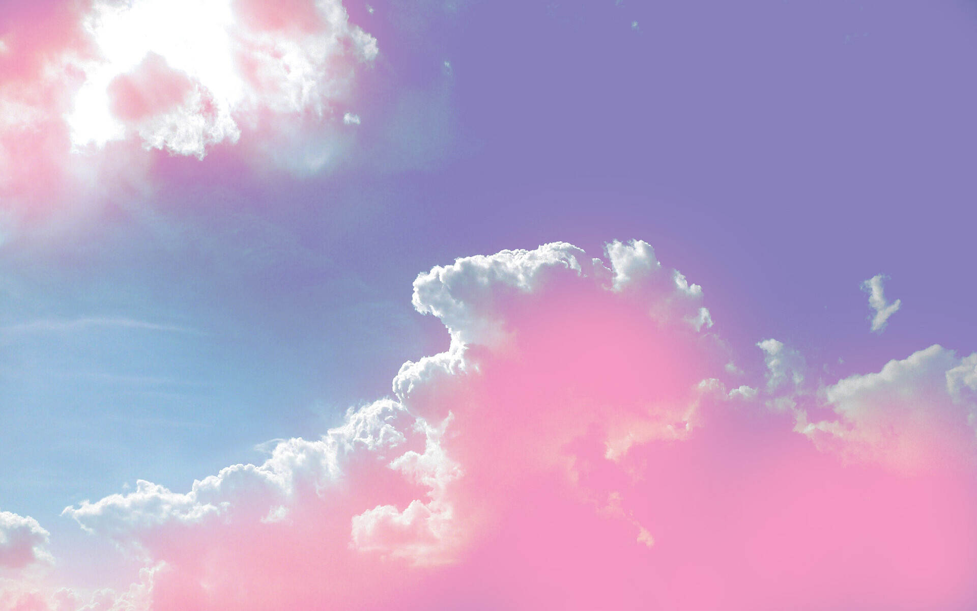 Cumulus cloud formation, Pink purple gradient sky, Sun rays through clouds Cumulus cloud formation, Pink purple gradient sky, Sun rays through clouds — 1920×1200 HD wallpaper
