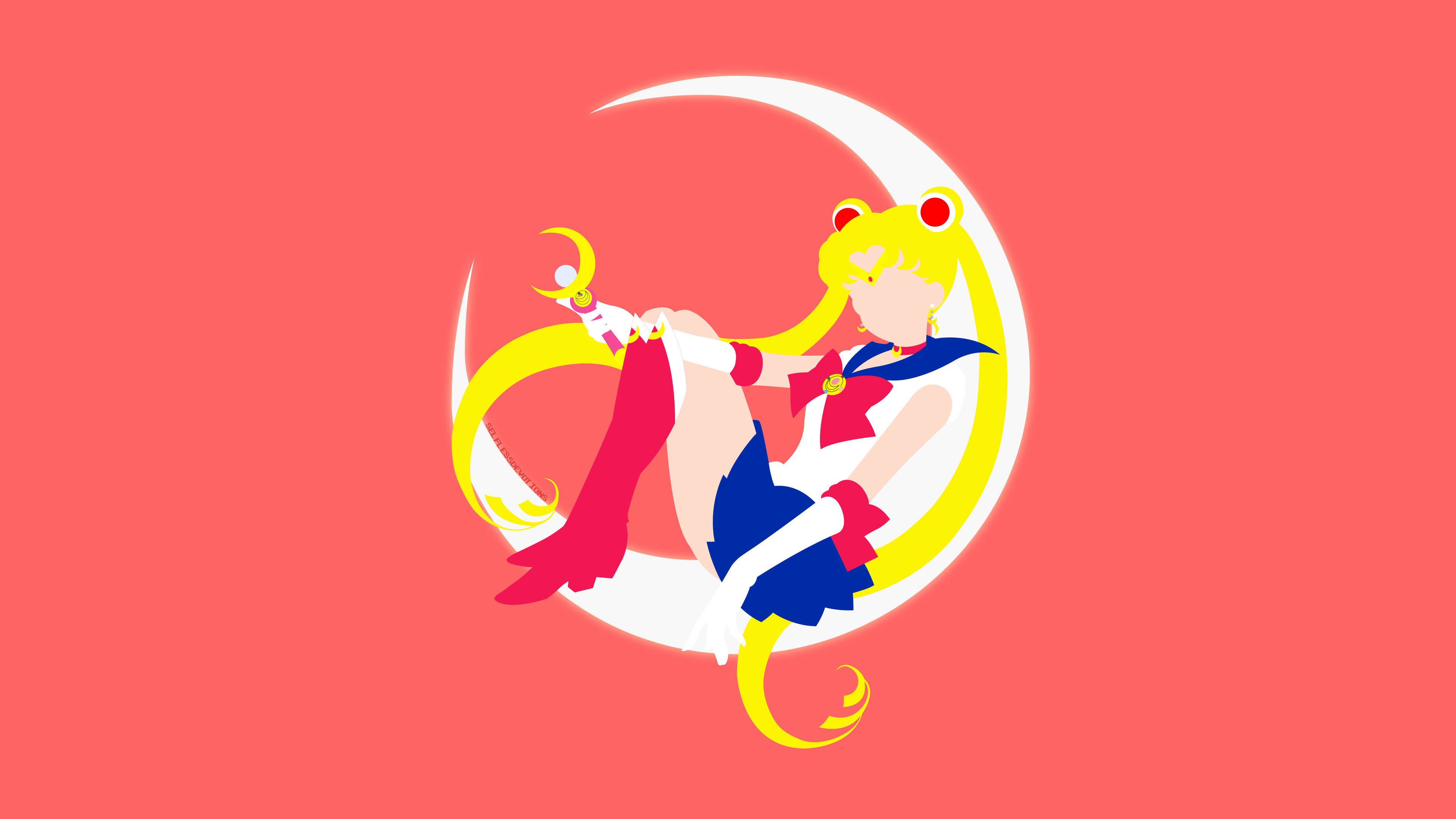 Minimalist, Sailor Moon Wallpaper, 4K Desktop — 3840×2160 HD wallpaper