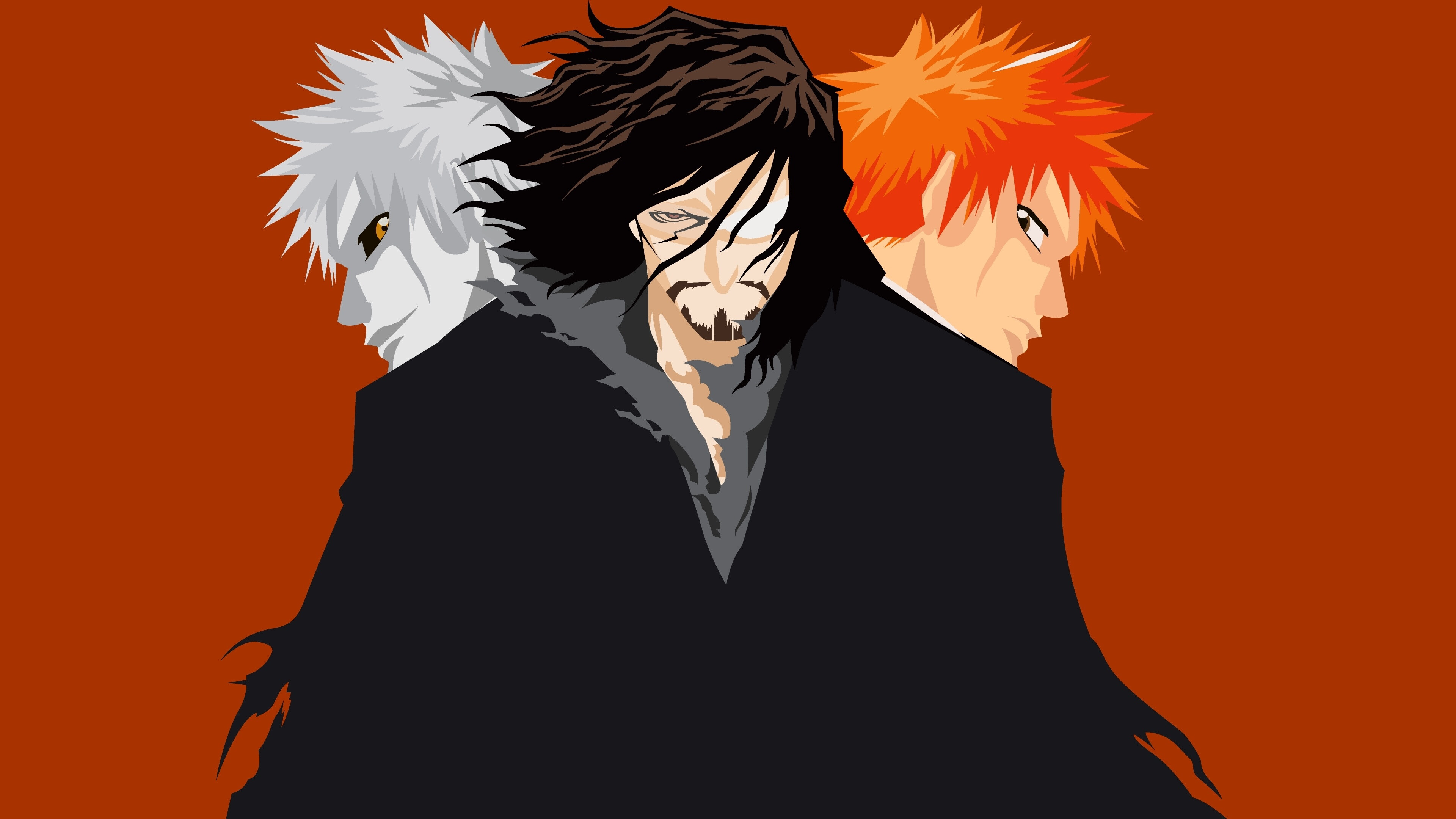 Zangetsu spirit trio, Hollow Ichigo face, Minimalist vector art Zangetsu spirit trio, Hollow Ichigo face, Minimalist vector art — 3840×2160 HD wallpaper