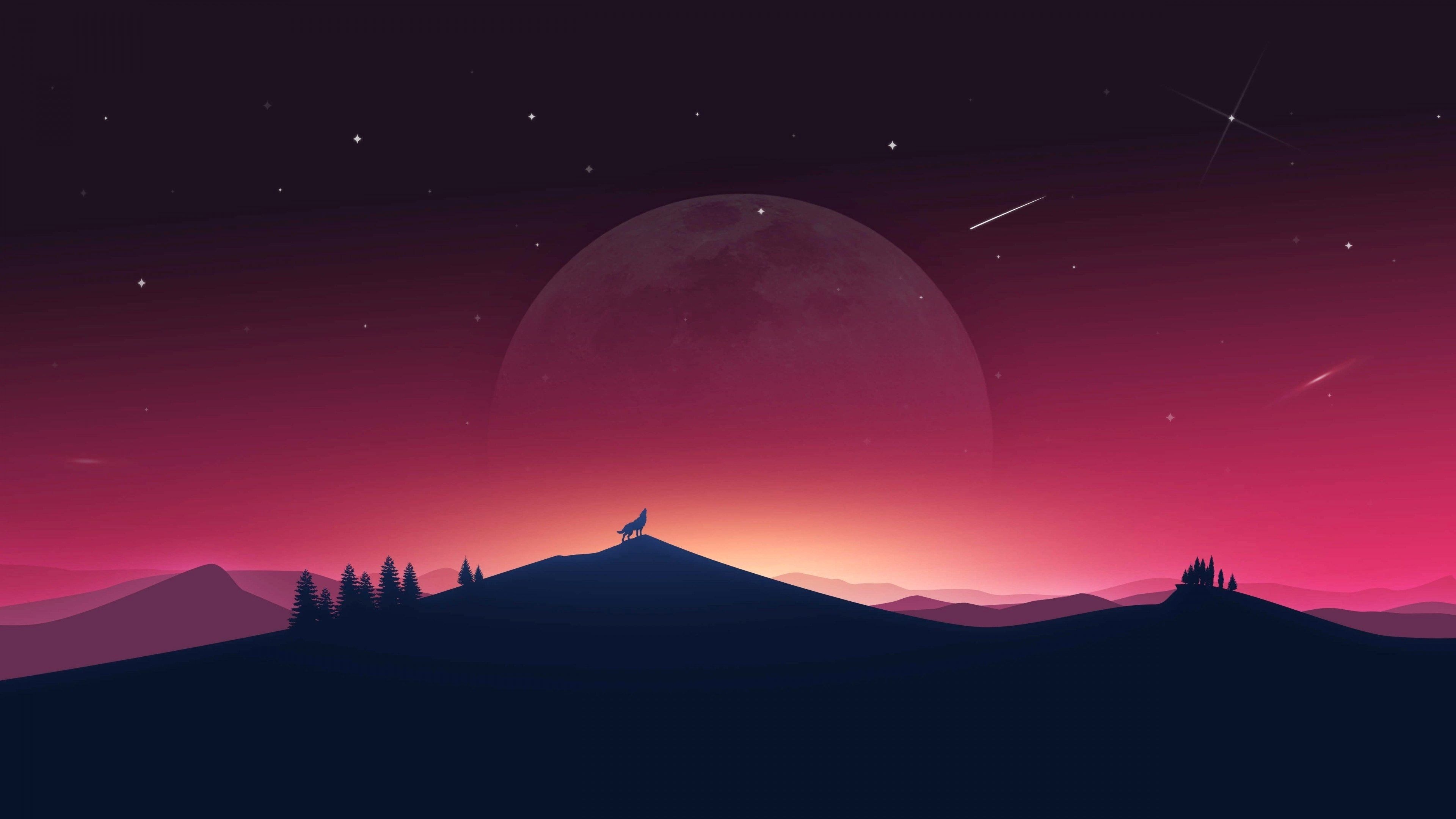 Howling wolf, PC Wallpaper, 4K Desktop Howling wolf, PC Wallpaper, 4K Desktop — 3840×2160 HD wallpaper