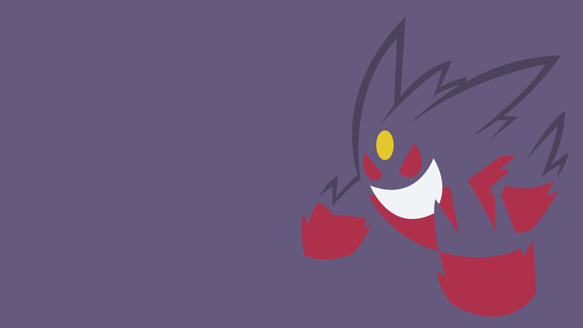 Mega Gengar, Third eye forehead, Minimalist flat silhouette Mega Gengar, Third eye forehead, Minimalist flat silhouette — 1920×1080 HD wallpaper