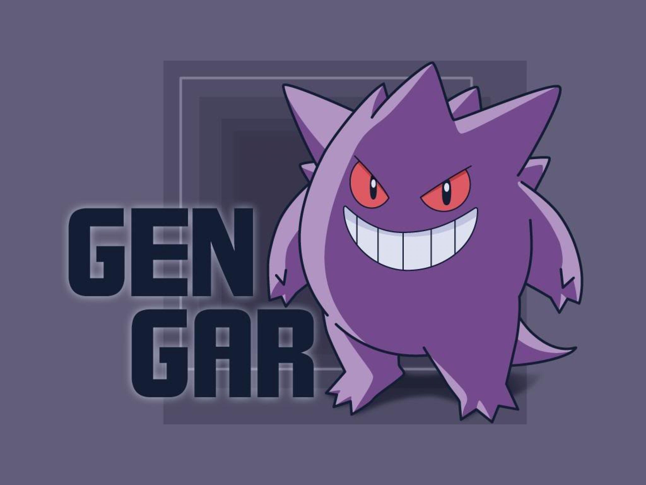 Gengar, GENGAR text logo, Purple background Gengar, GENGAR text logo, Purple background — 2560×1920 HD wallpaper