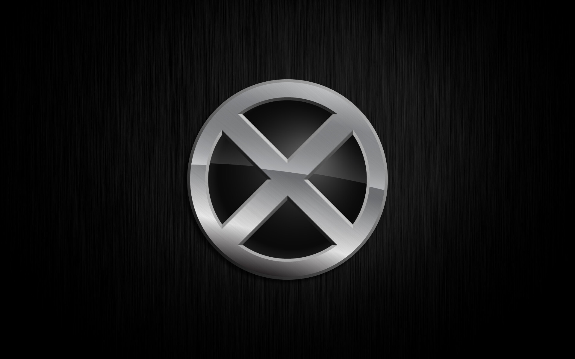 X-Men logo, Brushed metal texture, Black background X-Men logo, Brushed metal texture, Black background — 1920×1200 HD wallpaper