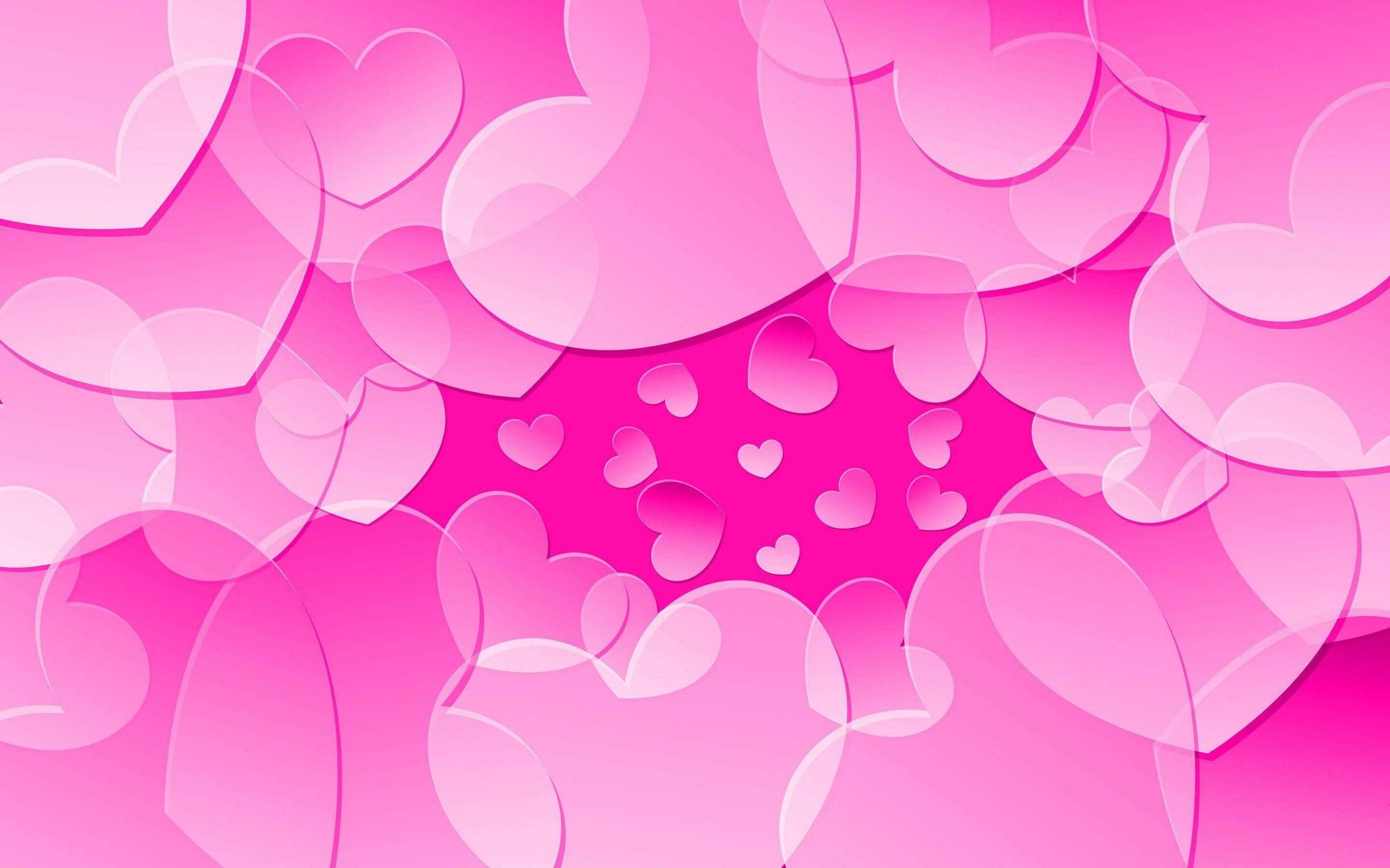 Translucent pink hearts, Layered heart shapes, Magenta pattern Translucent pink hearts, Layered heart shapes, Magenta pattern — 2880×1800 HD wallpaper