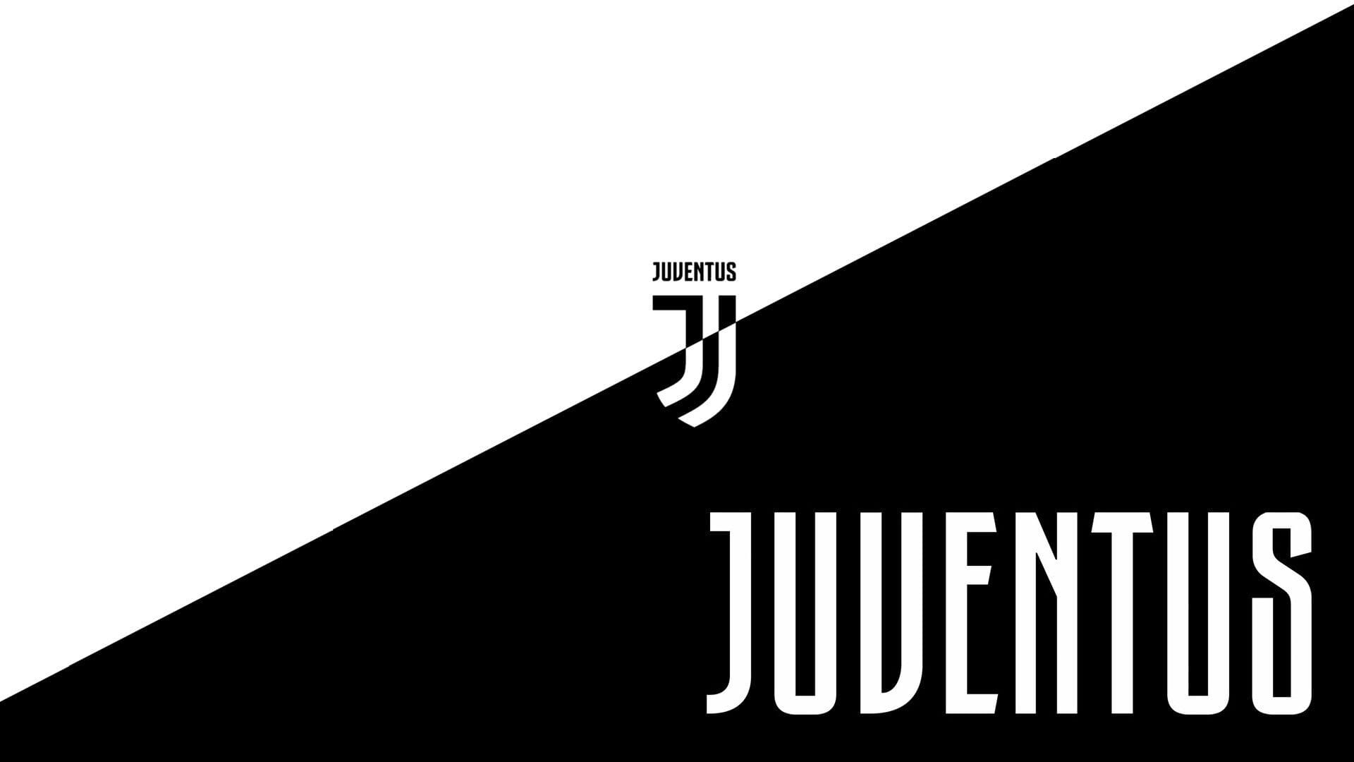 Juventus FC logo, Juventus wordmark, Black white diagonal split Juventus FC logo, Juventus wordmark, Black white diagonal split — 1920×1080 HD wallpaper