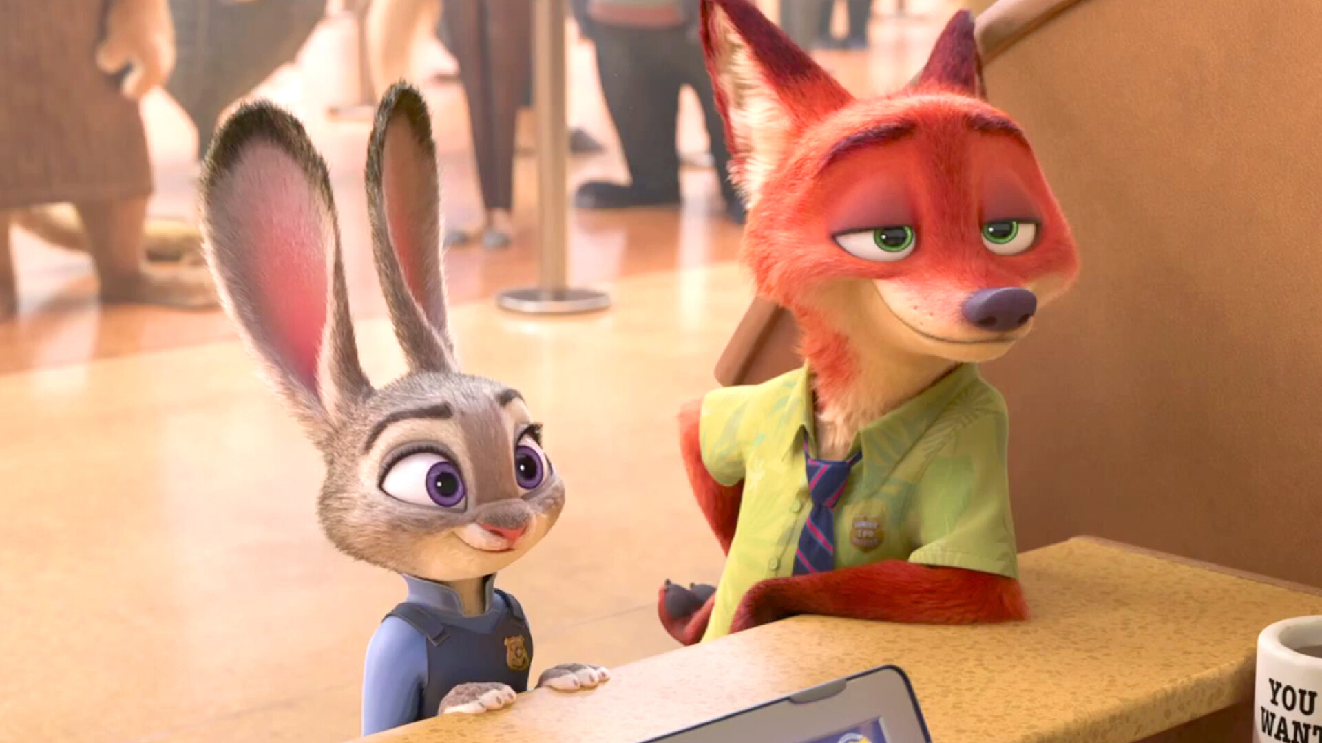 Judy Hopps, Nick Wilde, Cafe counter interior Judy Hopps, Nick Wilde, Cafe counter interior — 1920×1080 HD wallpaper