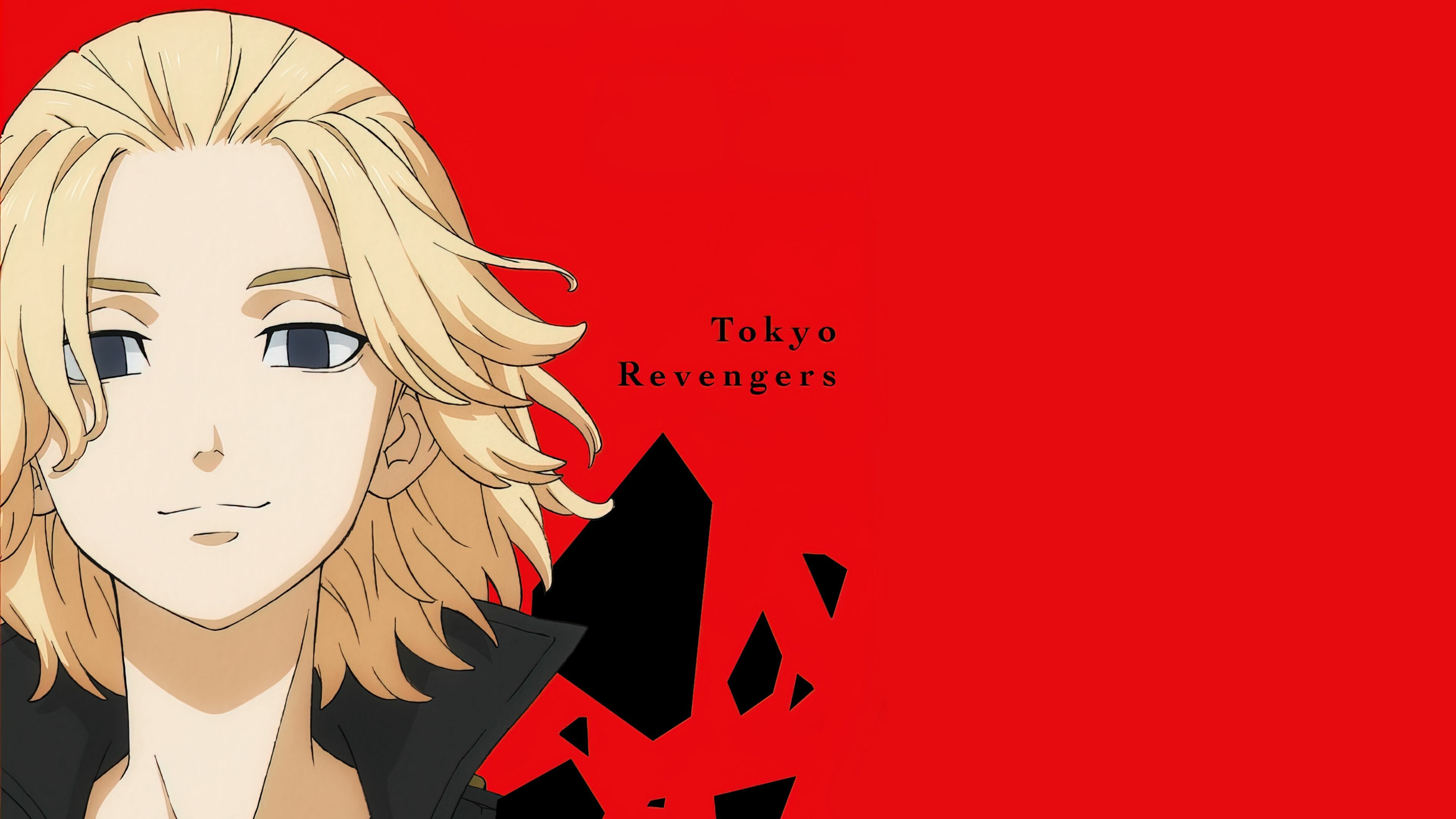 Manjiro Sano Mikey, Tokyo Revengers text, Red minimalist backdrop Manjiro Sano Mikey, Tokyo Revengers text, Red minimalist backdrop — 3840×2160 HD wallpaper