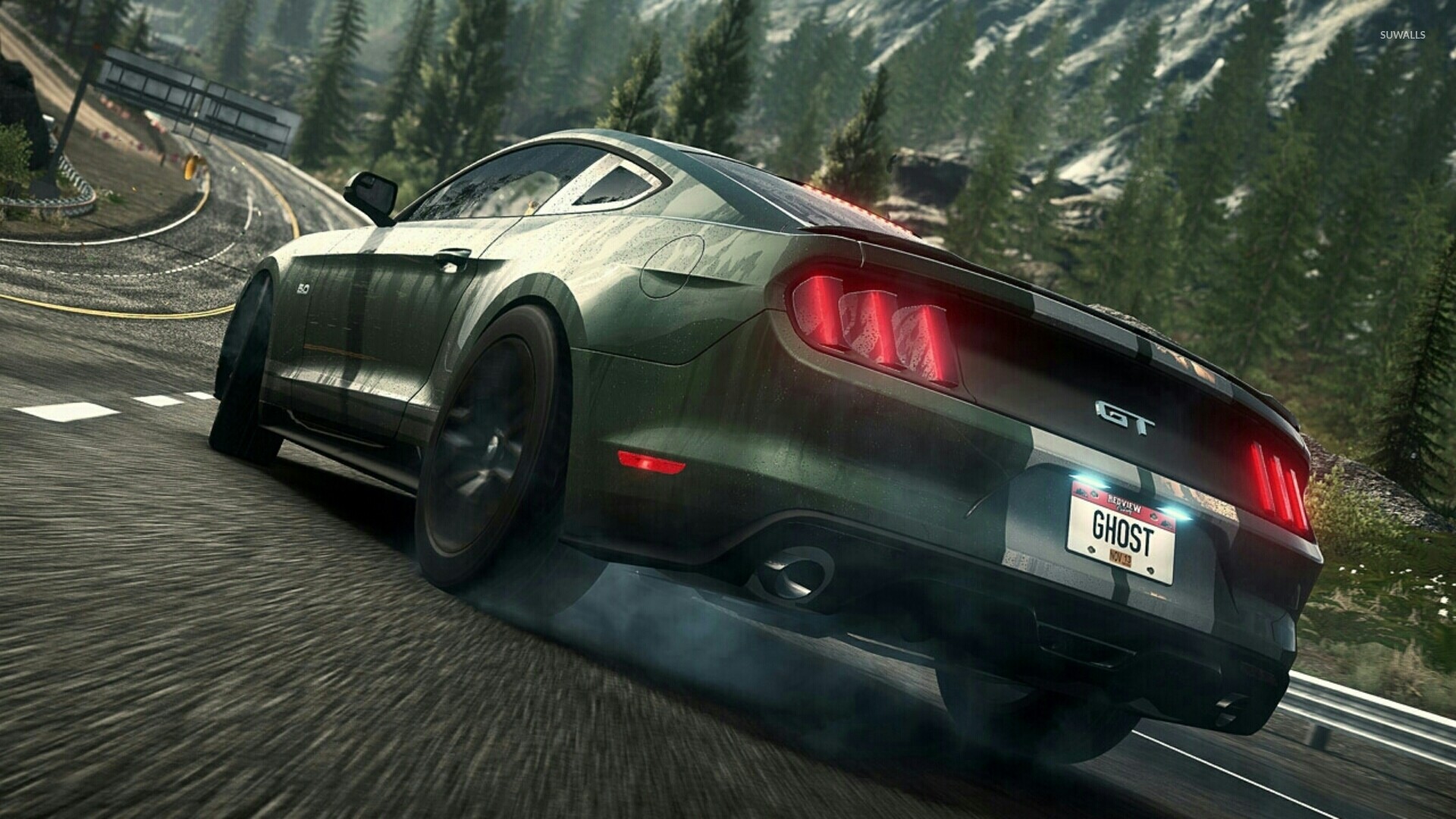 Ford Mustang GT, Need for Speed Rivals, GHOST license plate Ford Mustang GT, Need for Speed Rivals, GHOST license plate — 1920×1080 HD wallpaper