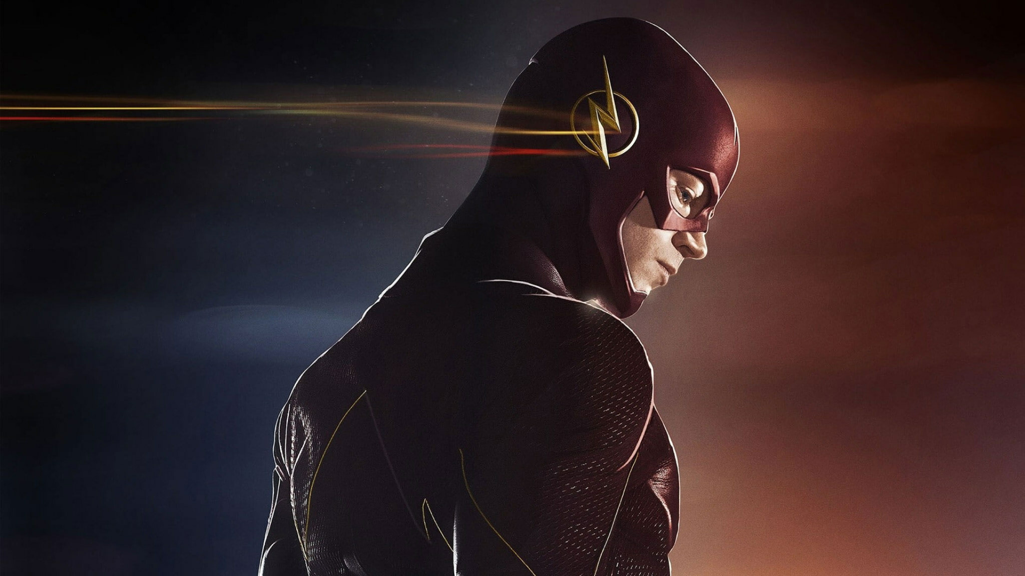Barry Allen Flash, Red lightning bolt cowl, Yellow light streak Barry Allen Flash, Red lightning bolt cowl, Yellow light streak — 2048×1152 HD wallpaper