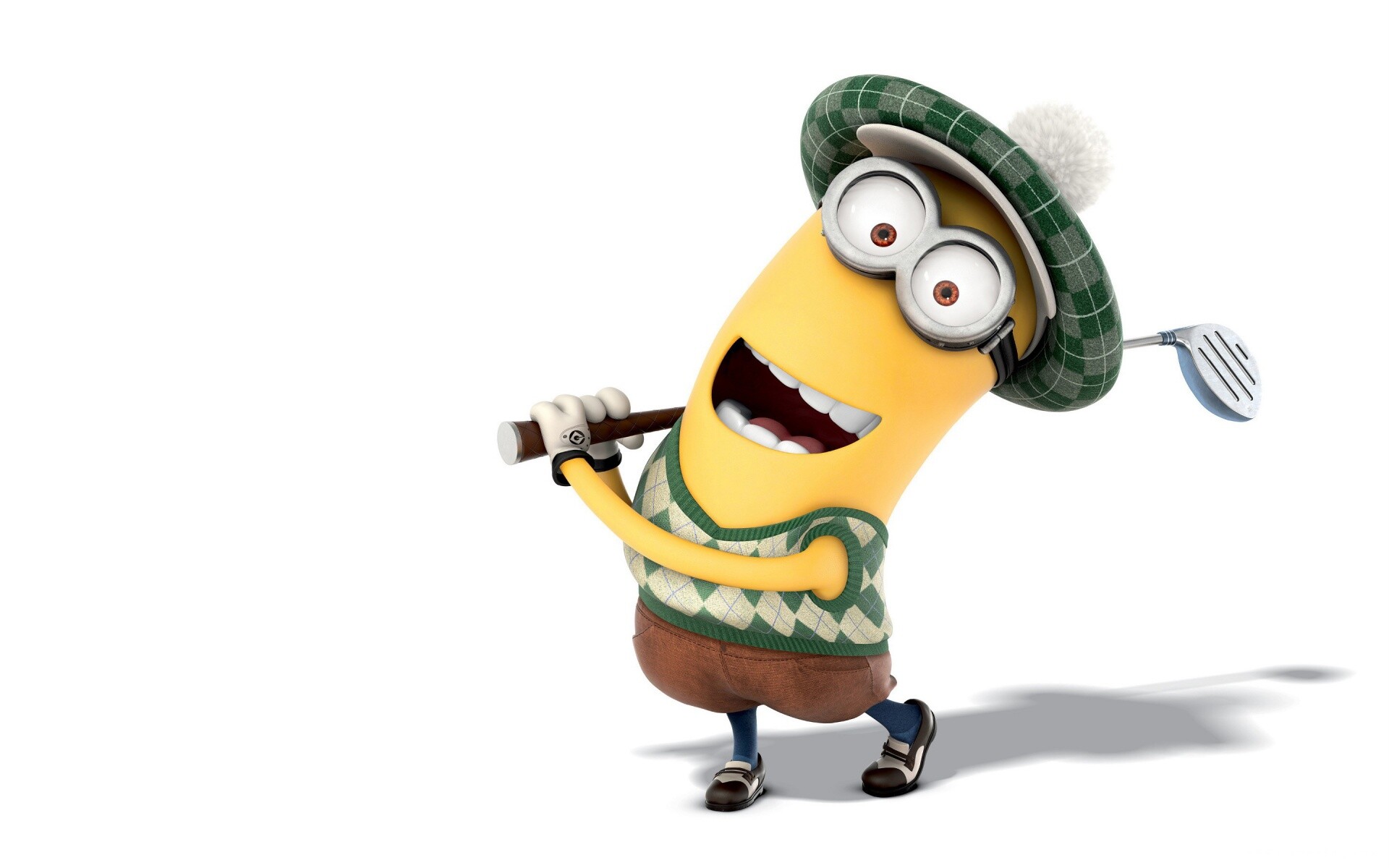 Minion Kevin golfer, Argyle sweater vest, Tam o'shanter hat Minion Kevin golfer, Argyle sweater vest, Tam o'shanter hat — 1920×1200 HD wallpaper