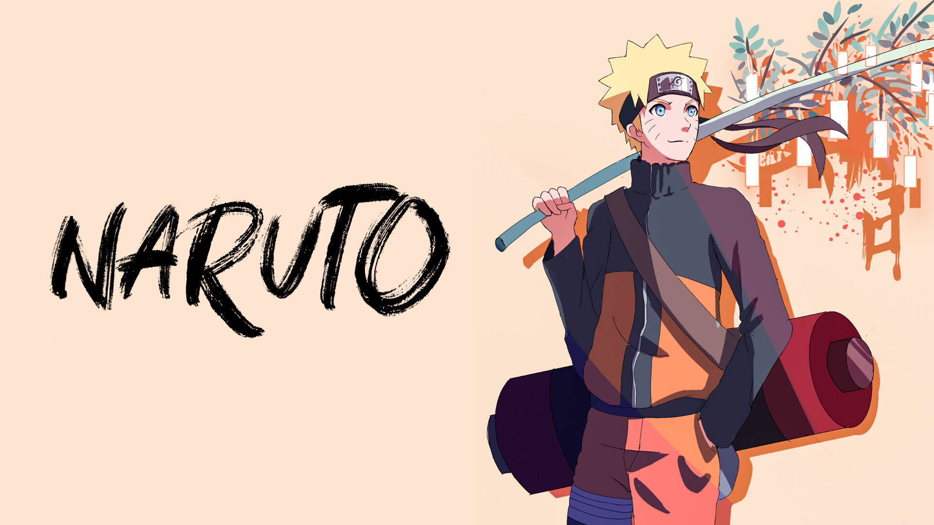 Naruto Uzumaki, Uzumaki Clan, Giant back scroll, Hidden Leaf headband Naruto Uzumaki, Uzumaki Clan, Giant back scroll, Hidden Leaf headband — 1920×1080 HD wallpaper