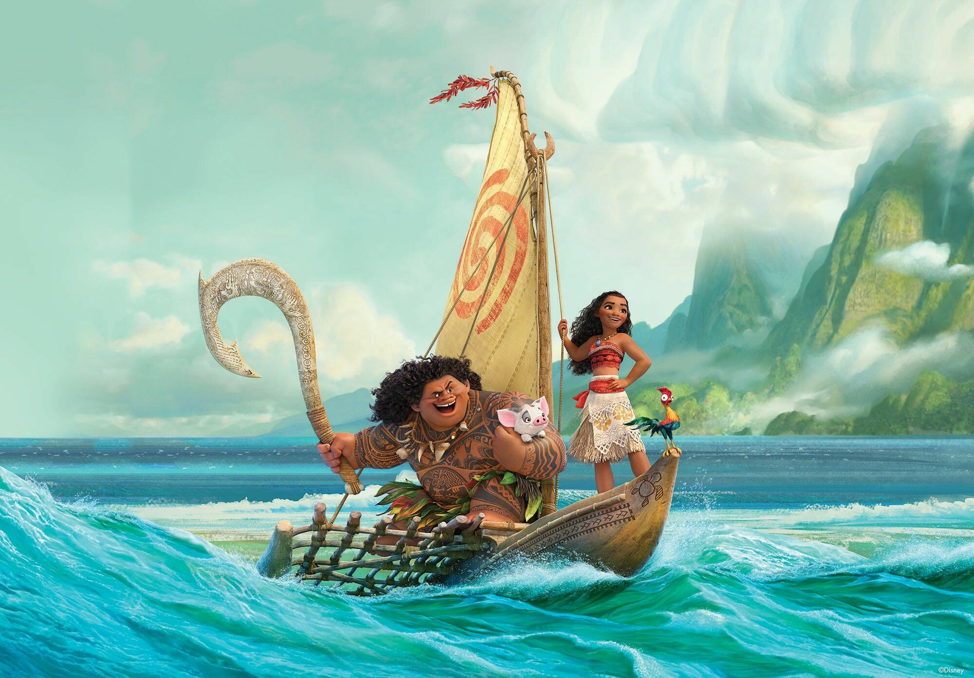 Maui demigod, Moana, Maui's fish hook, Green mountain island Maui demigod, Moana, Maui's fish hook, Green mountain island — 2000×1394 HD wallpaper