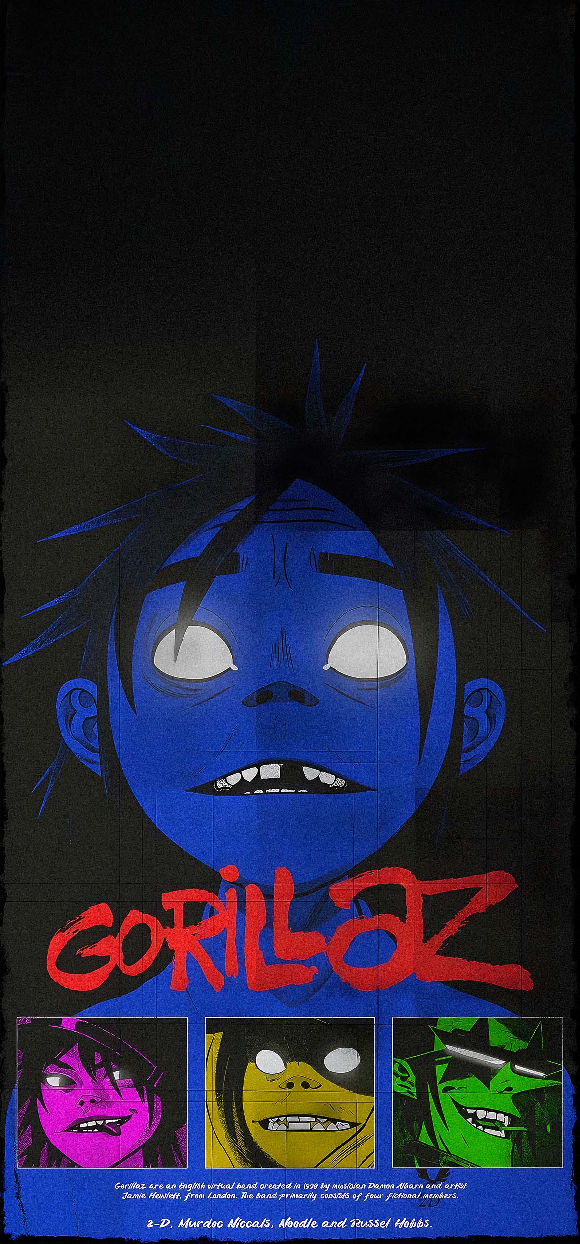 Gorillaz Dark Anime Poster 4k iPhone Gorillaz Dark Anime Poster 4k iPhone — 1179×2526 HD wallpaper
