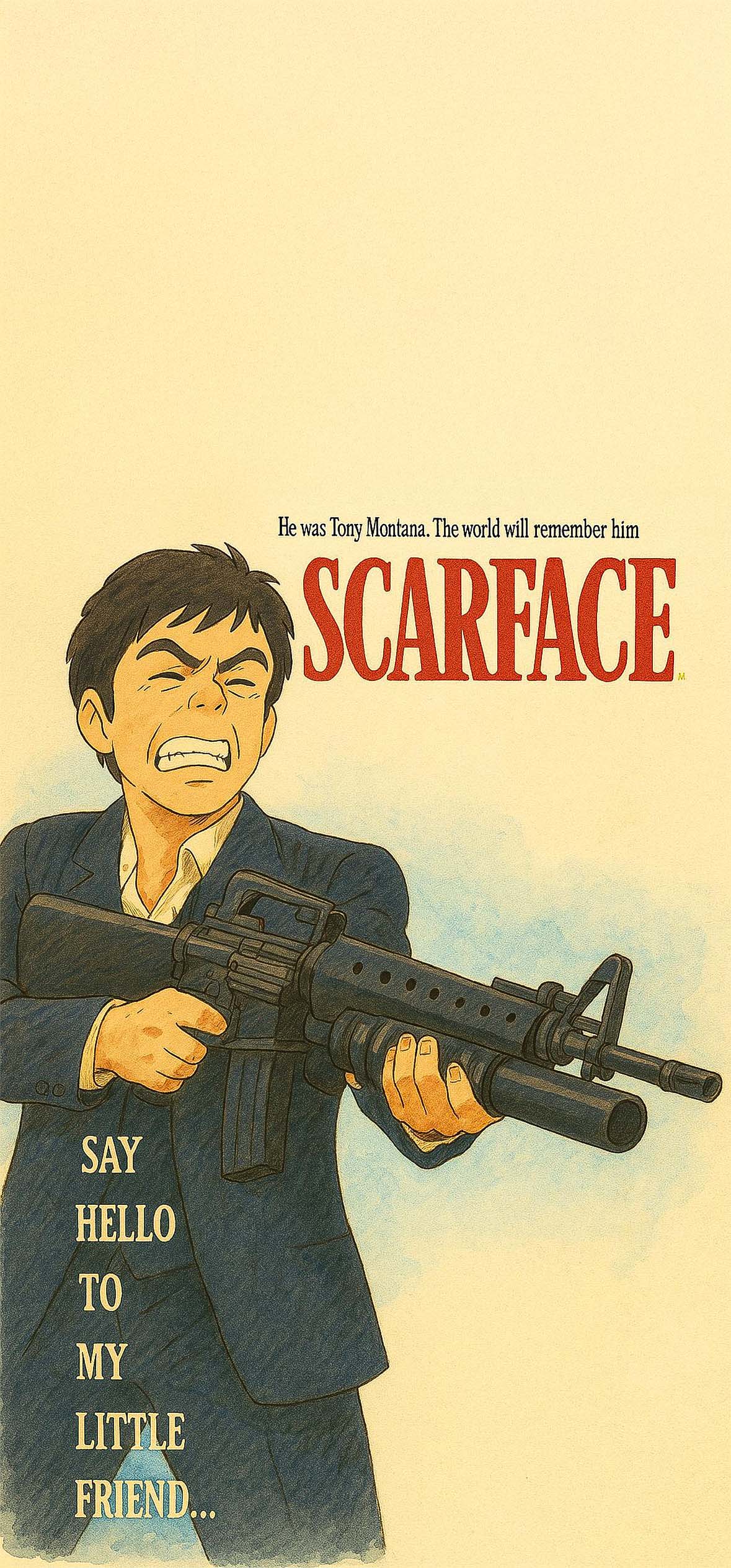 Ghibli Scarface Movie Poster Meme Ghibli Scarface Movie Poster Meme — 1179×2526 HD wallpaper