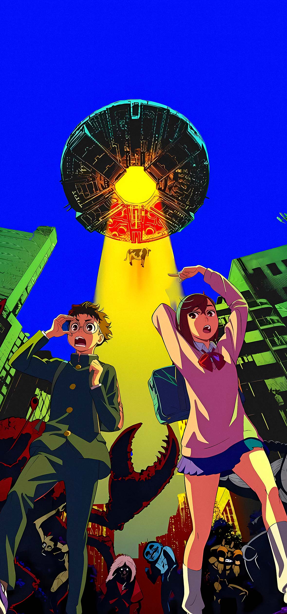 Dandadan Momo & Ken Alien Spaceship iPhone 4k Dandadan Momo & Ken Alien Spaceship iPhone 4k — 1179×2526 HD wallpaper