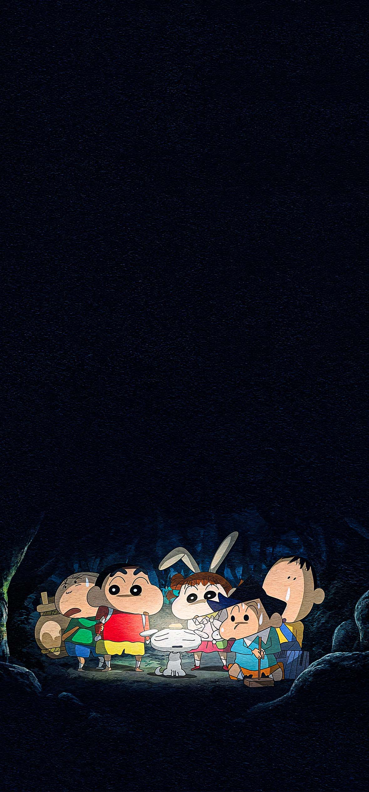 Cute Shin-chan & Friends Dark Anime Wallpapers 4k iPhone — 1179×2526 HD wallpaper
