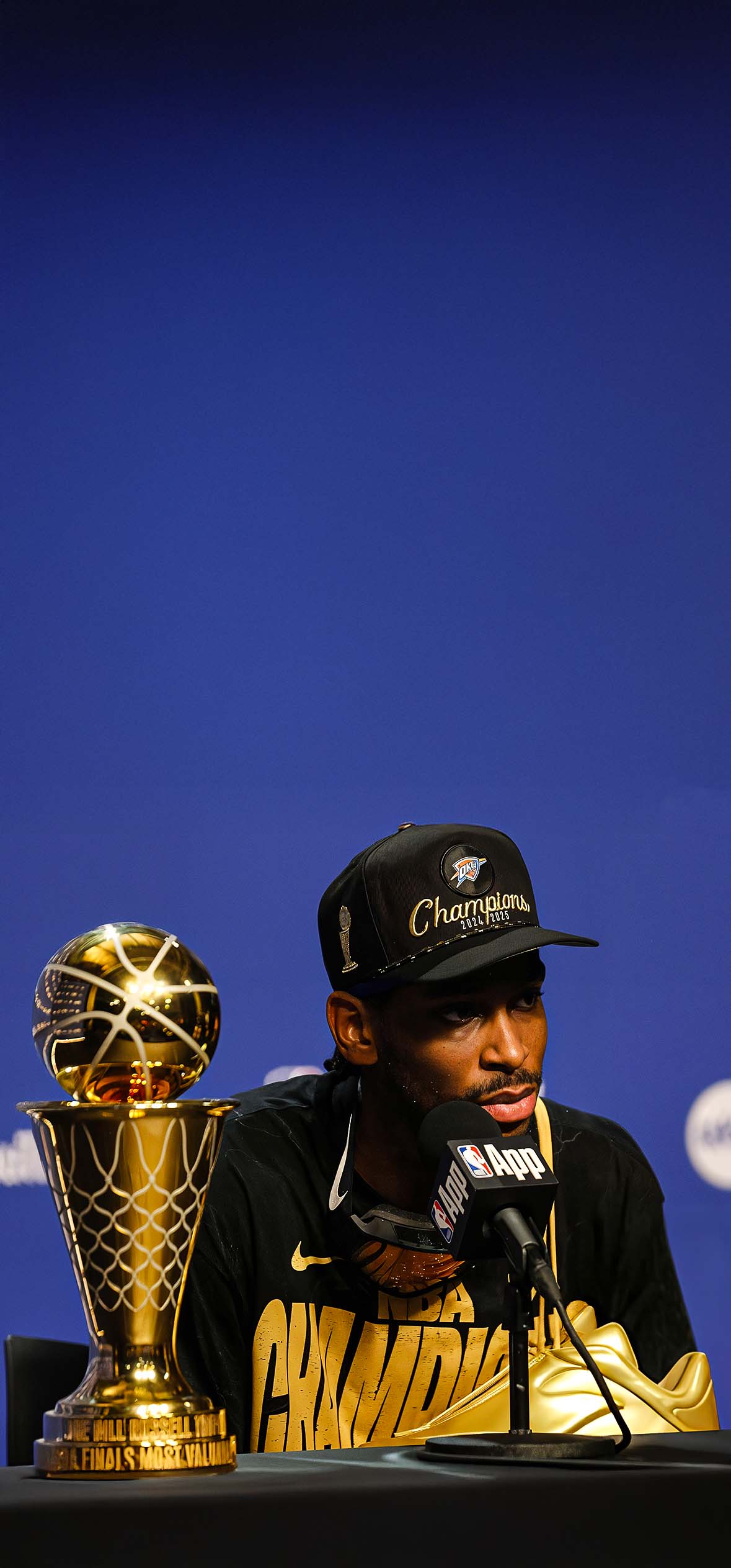 SGA Gold MVP Trophy OKC Thunder Wallpapers for iPhone 4k SGA Gold MVP Trophy OKC Thunder Wallpapers for iPhone 4k — 1179×2526 HD wallpaper