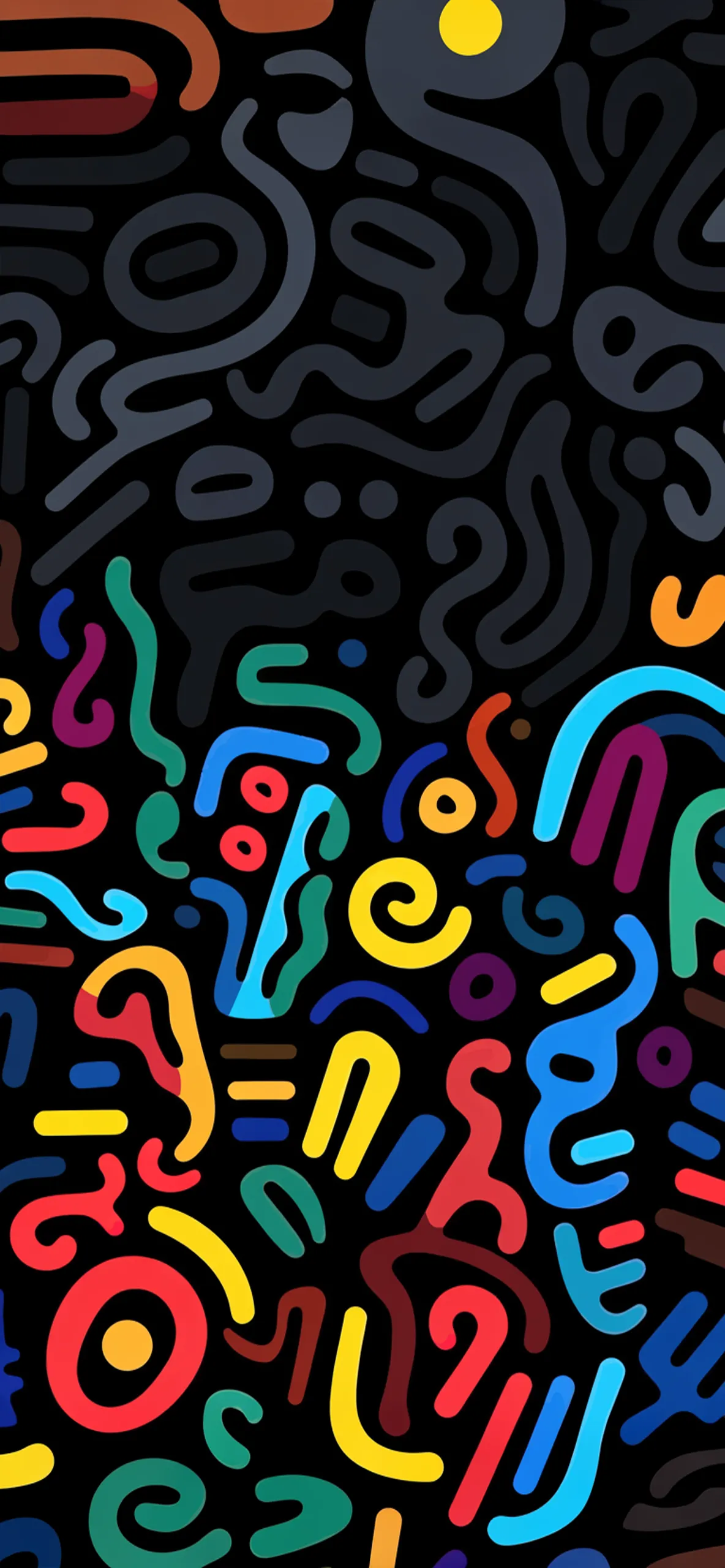 Colorful AI Abstract Lines Wallpaper — 1184×2560 mobile wallpaper