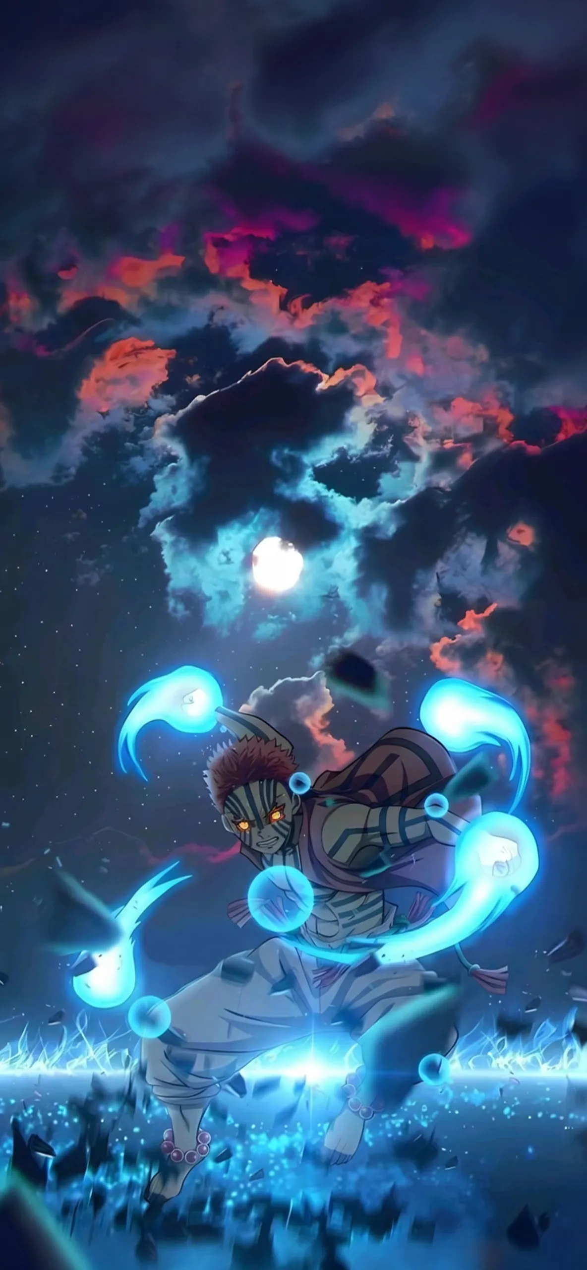 Kimetsu no Yaiba Akaza Art Wallpapers Mobile 4K — 1184×2560 HD wallpaper