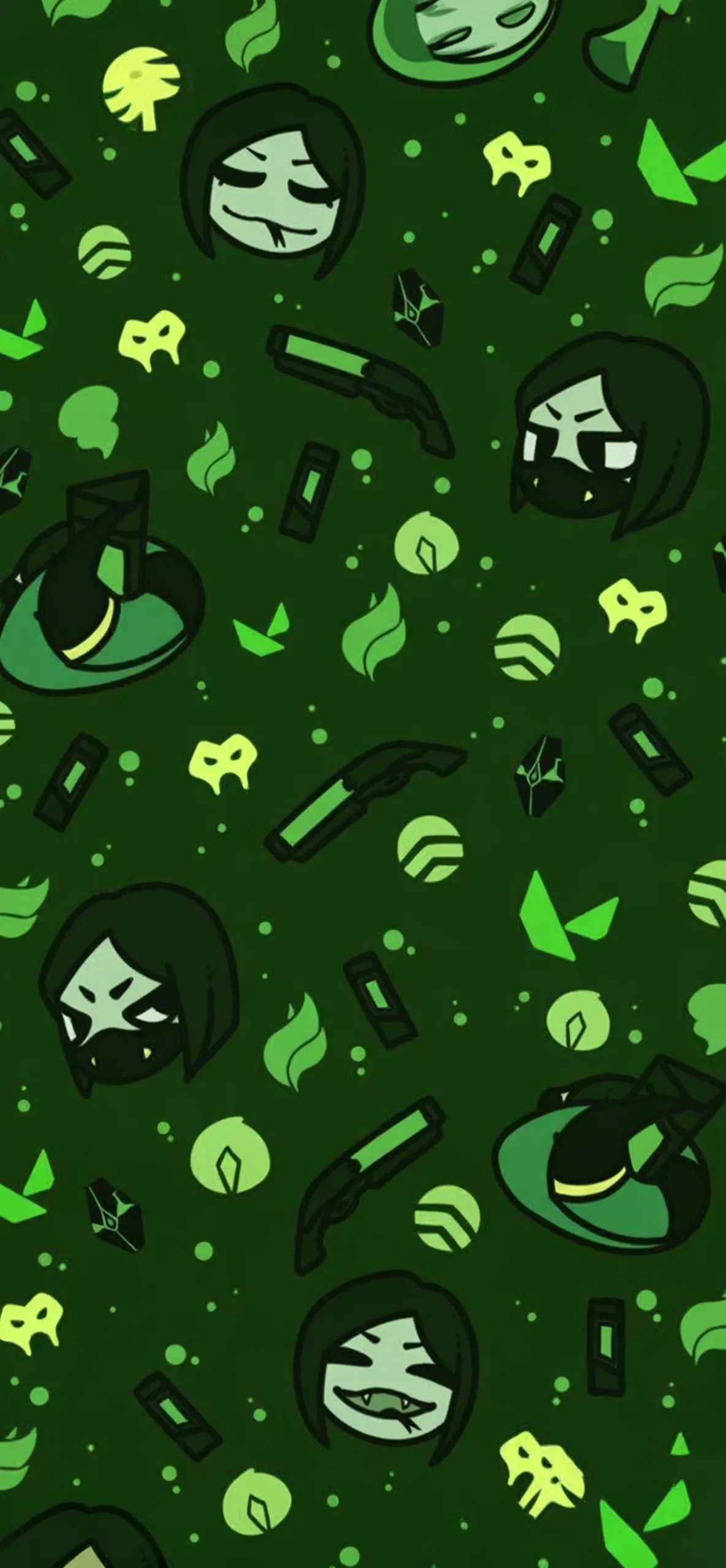 4k Cute Gaming Valorant Sticker Doodles for iPhone — 1184×2560 HD wallpaper