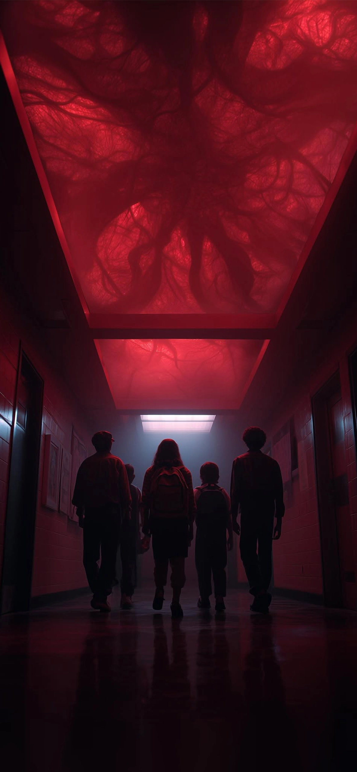Stranger Things Kids in Red Hallway – Intense 4K Wallpaper Stranger Things Kids in Red Hallway – Intense 4K Wallpaper — 1184×2560 HD wallpaper