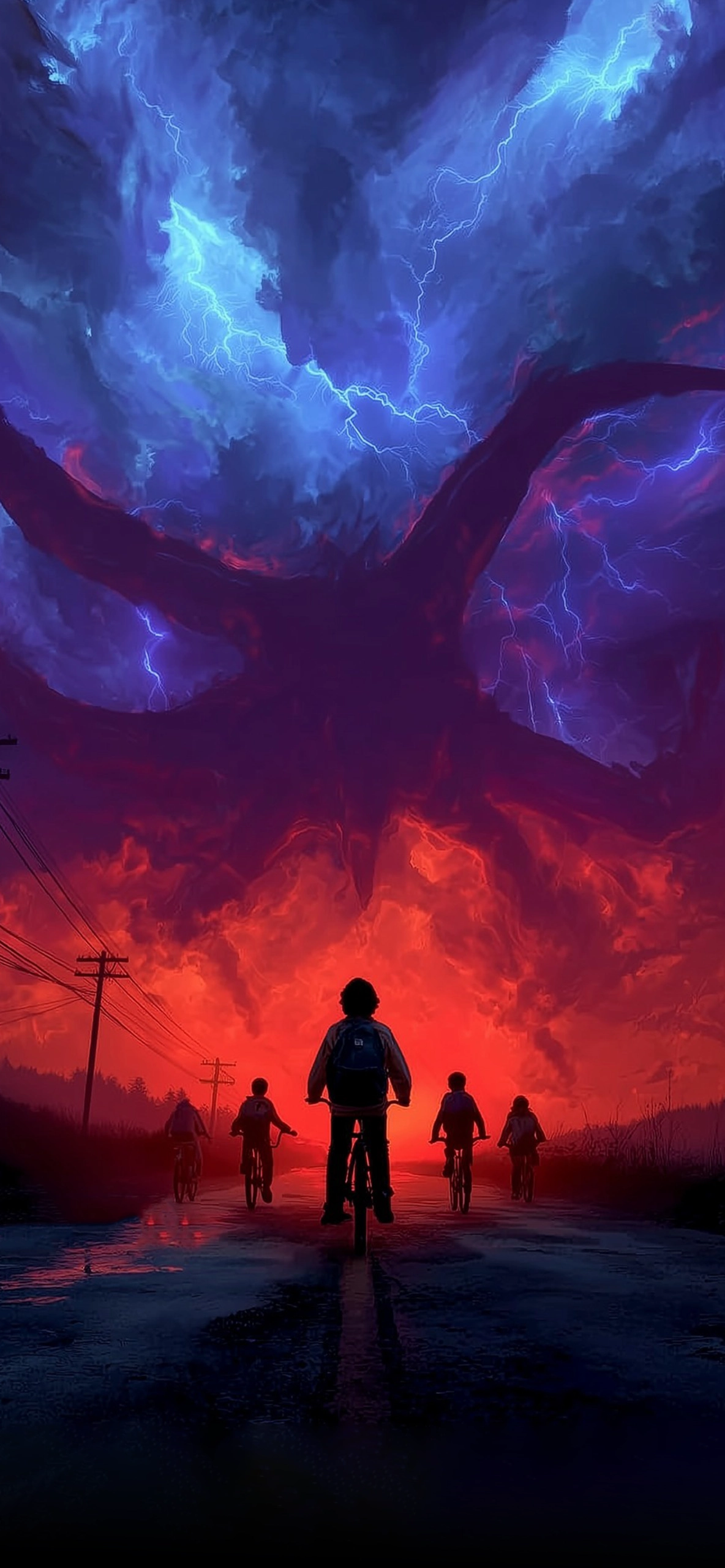 Eleven Lightning Silhouette – Stranger Things 4K Dark Art Eleven Lightning Silhouette – Stranger Things 4K Dark Art — 1184×2560 HD wallpaper