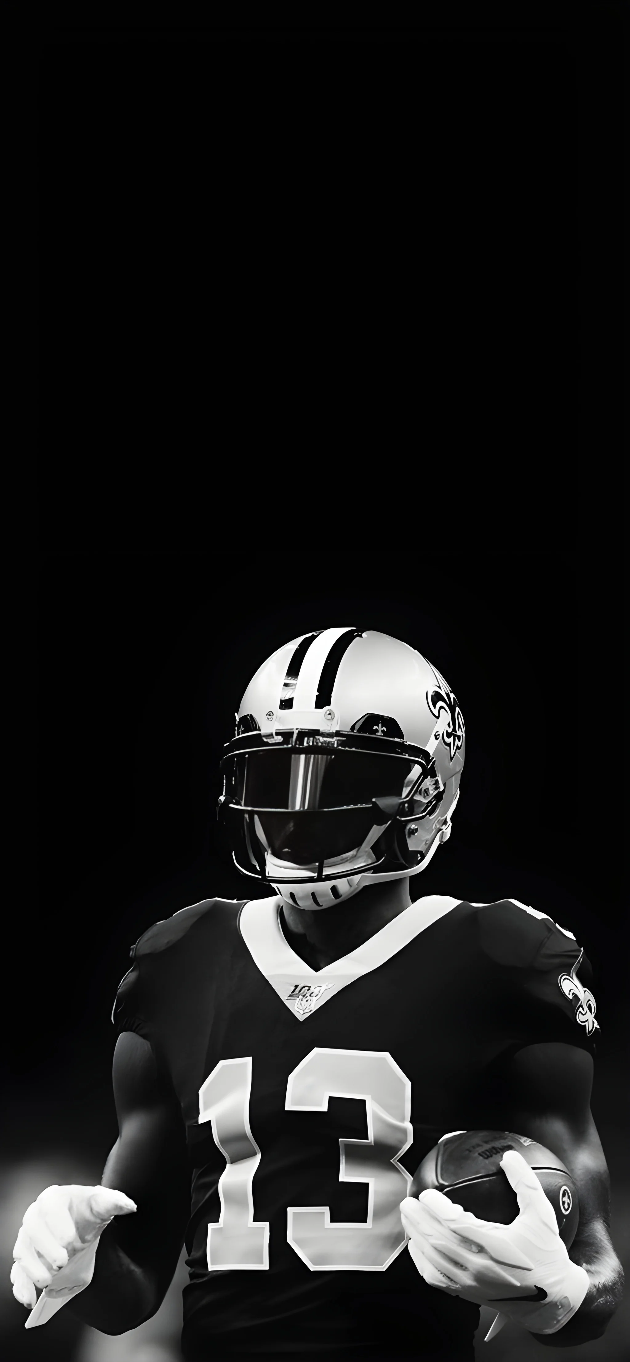 Michael Thomas New Orleans Saints – NFL Sports Black and White 4K Wallpaper Michael Thomas New Orleans Saints – NFL Sports Black and White 4K Wallpaper — 2048×4428 HD wallpaper