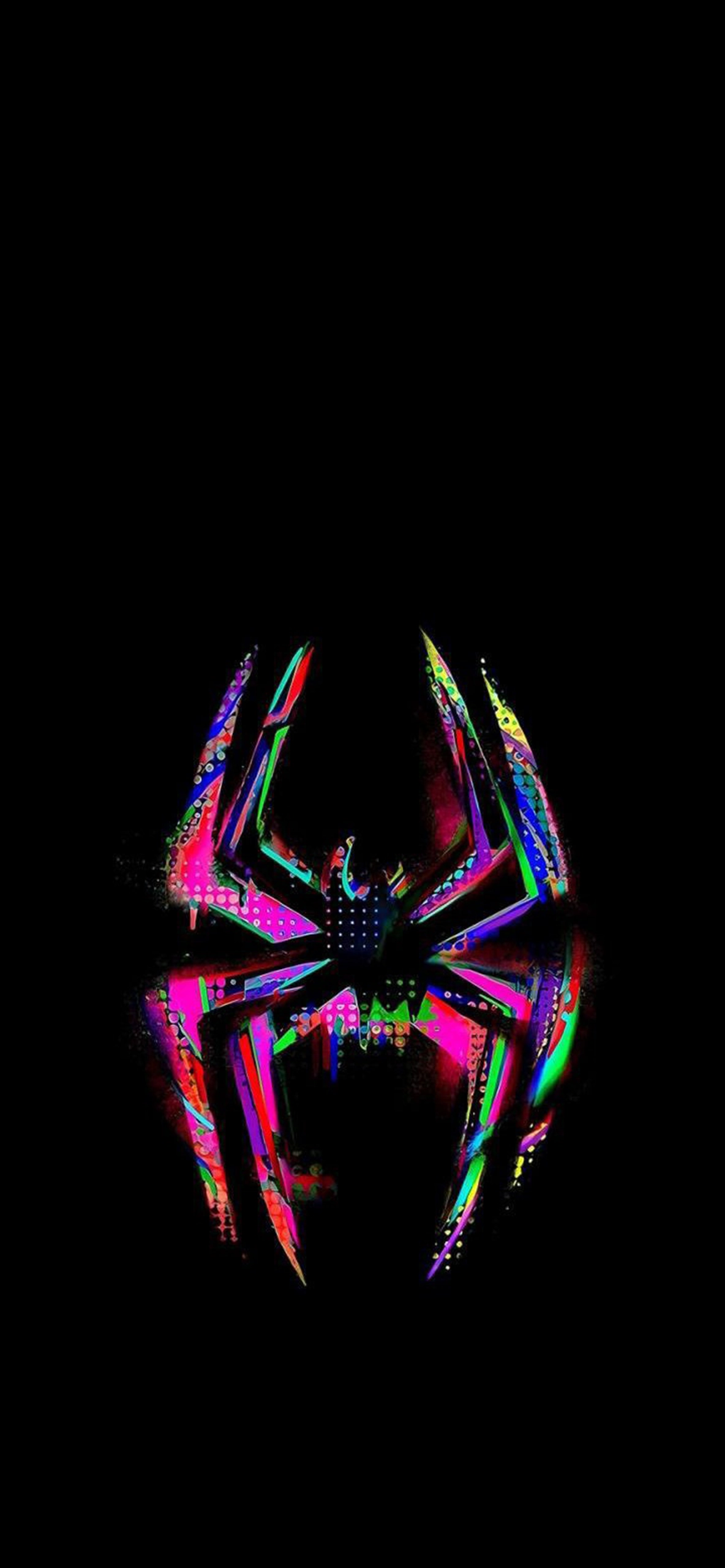Neon Glitch Spider-Verse Emblem 4K Wallpaper Neon Glitch Spider-Verse Emblem 4K Wallpaper — 1184×2560 HD wallpaper