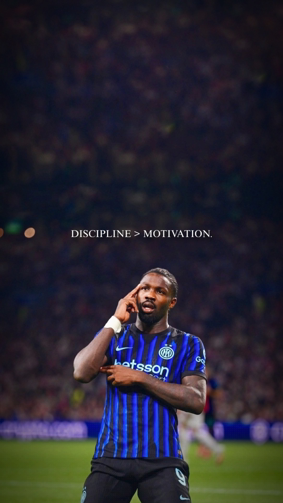 Marcus Thuram Inter Milan Celebration – Discipline > Motivation 4K Wallpaper — 1179×2096 HD wallpaper