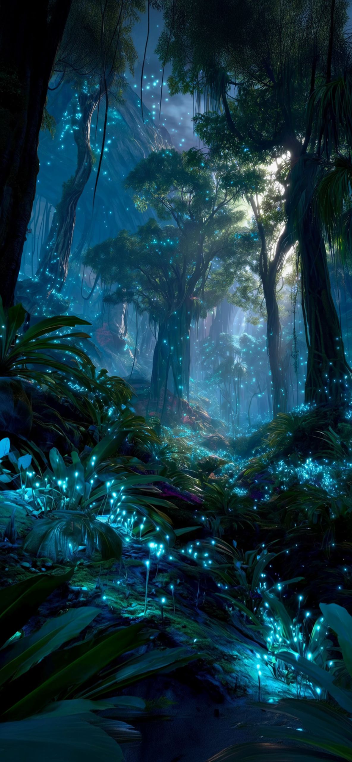 Bioluminescent Pandora Night Forest iPhone Wallpaper 4K Bioluminescent Pandora Night Forest iPhone Wallpaper 4K — 1184×2560 HD wallpaper