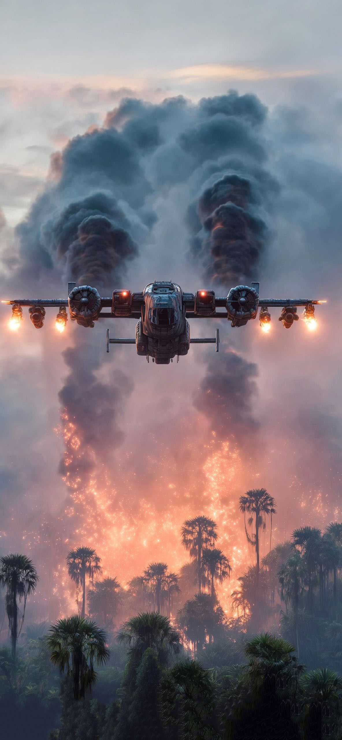Tropical Forest Firestorm Warplane iPhone Wallpaper 4K Tropical Forest Firestorm Warplane iPhone Wallpaper 4K — 1184×2560 HD wallpaper