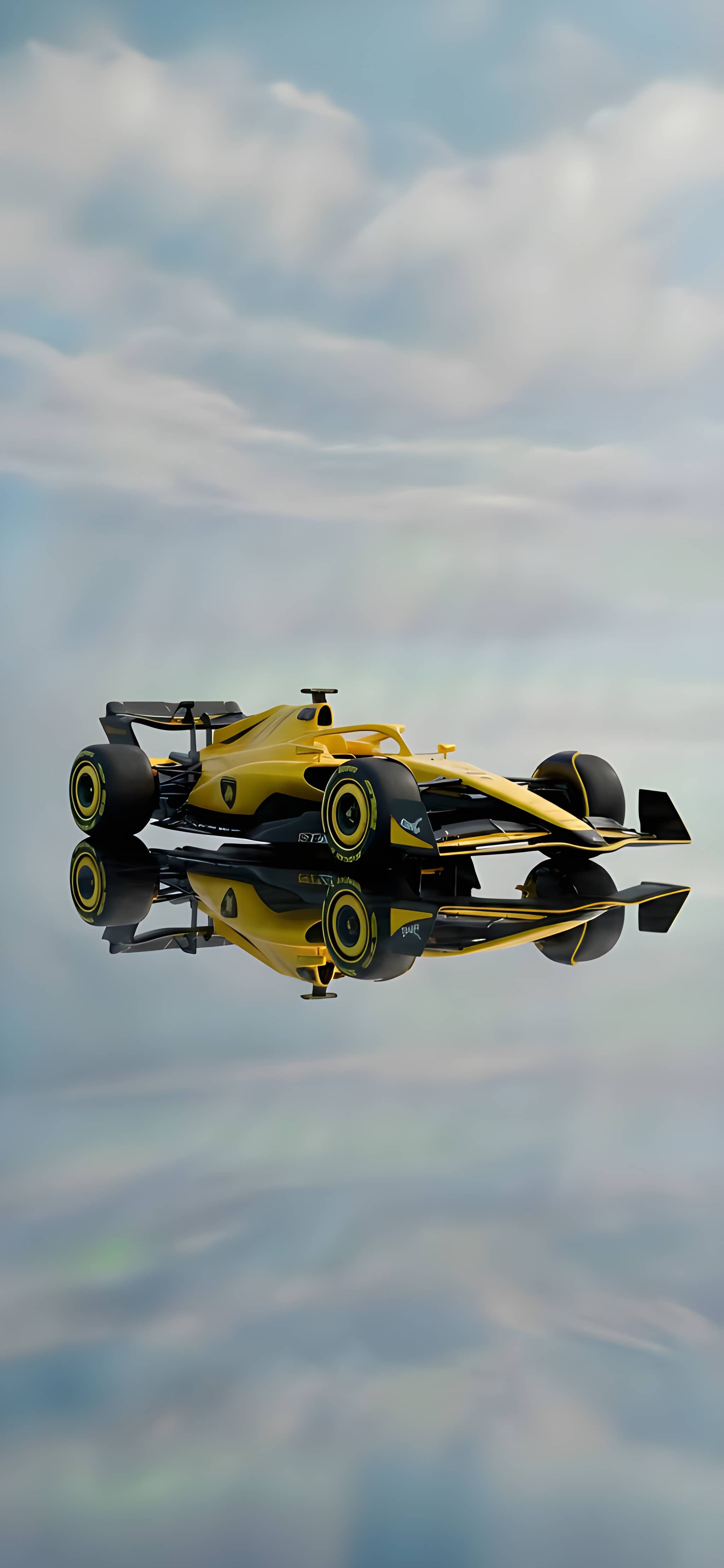 Renault RS Yellow Formula 1 – Motorsport Speed Reflection 4K Wallpaper HD wallpaper