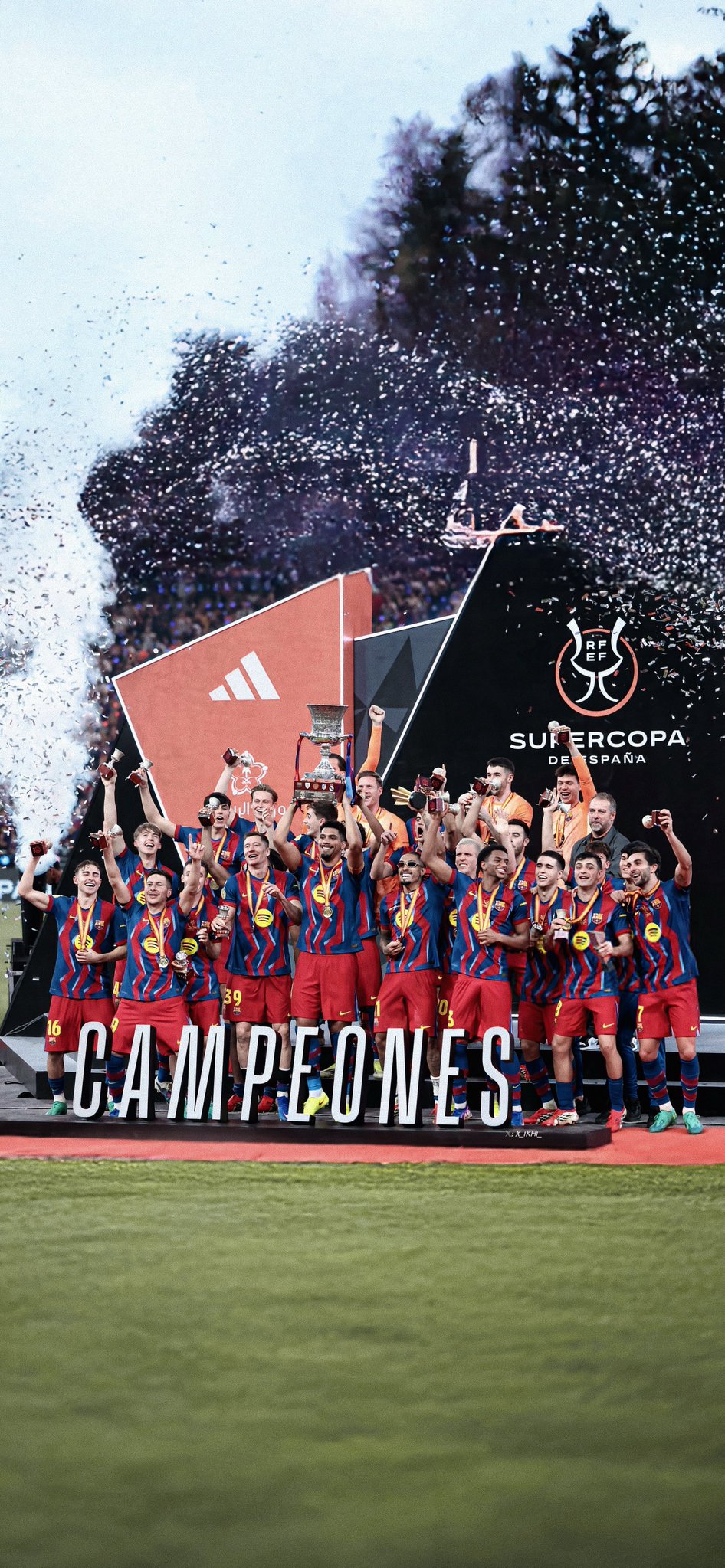 4k Barca Supercopa Celebration Wallpaper 4k Barca Supercopa Celebration Wallpaper — 946×2047 HD wallpaper